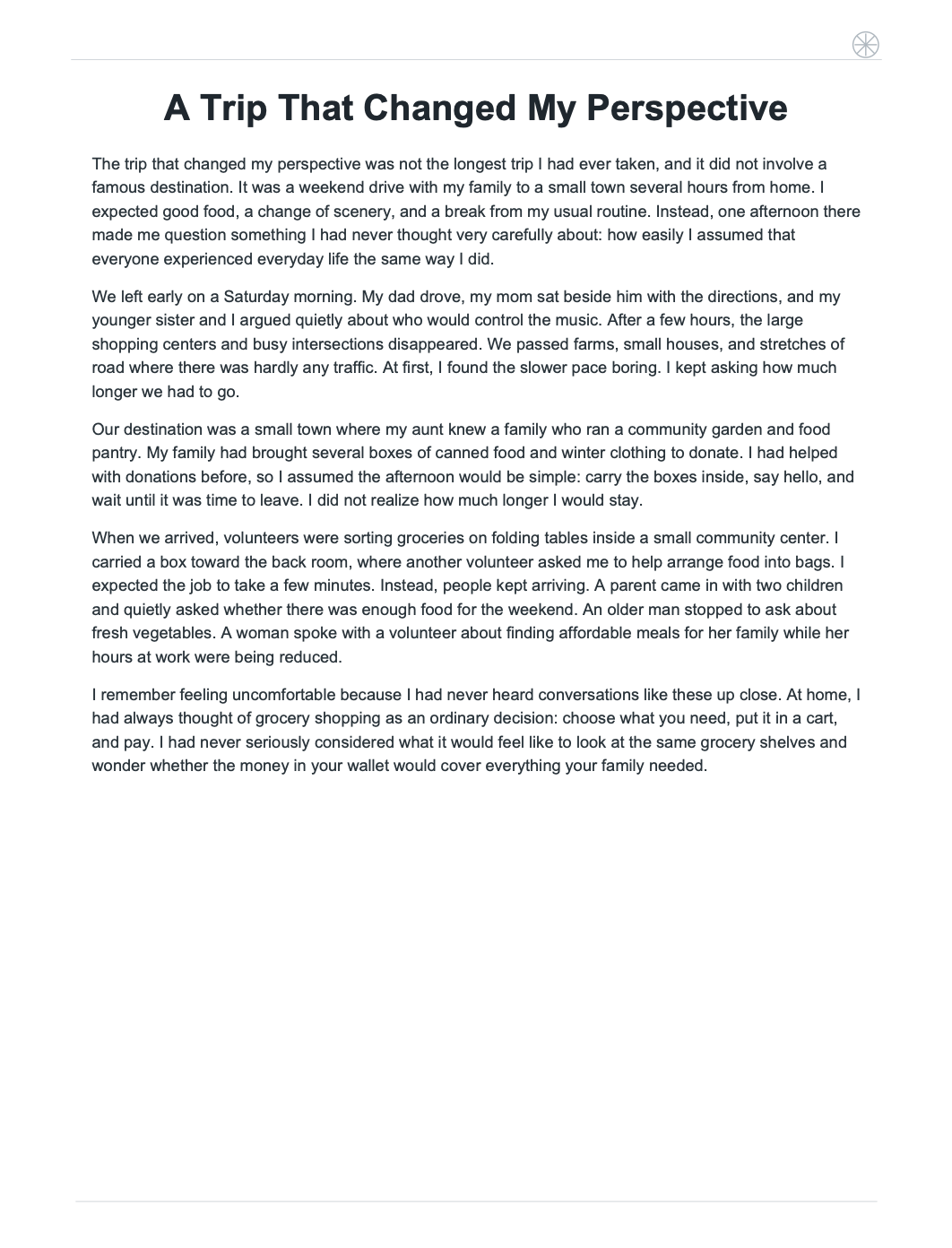 A Trip That Changed My Perspective Narrative Essay - Free AI Narrative Essay Generator, 50+ Real Narrative Essay Examples
