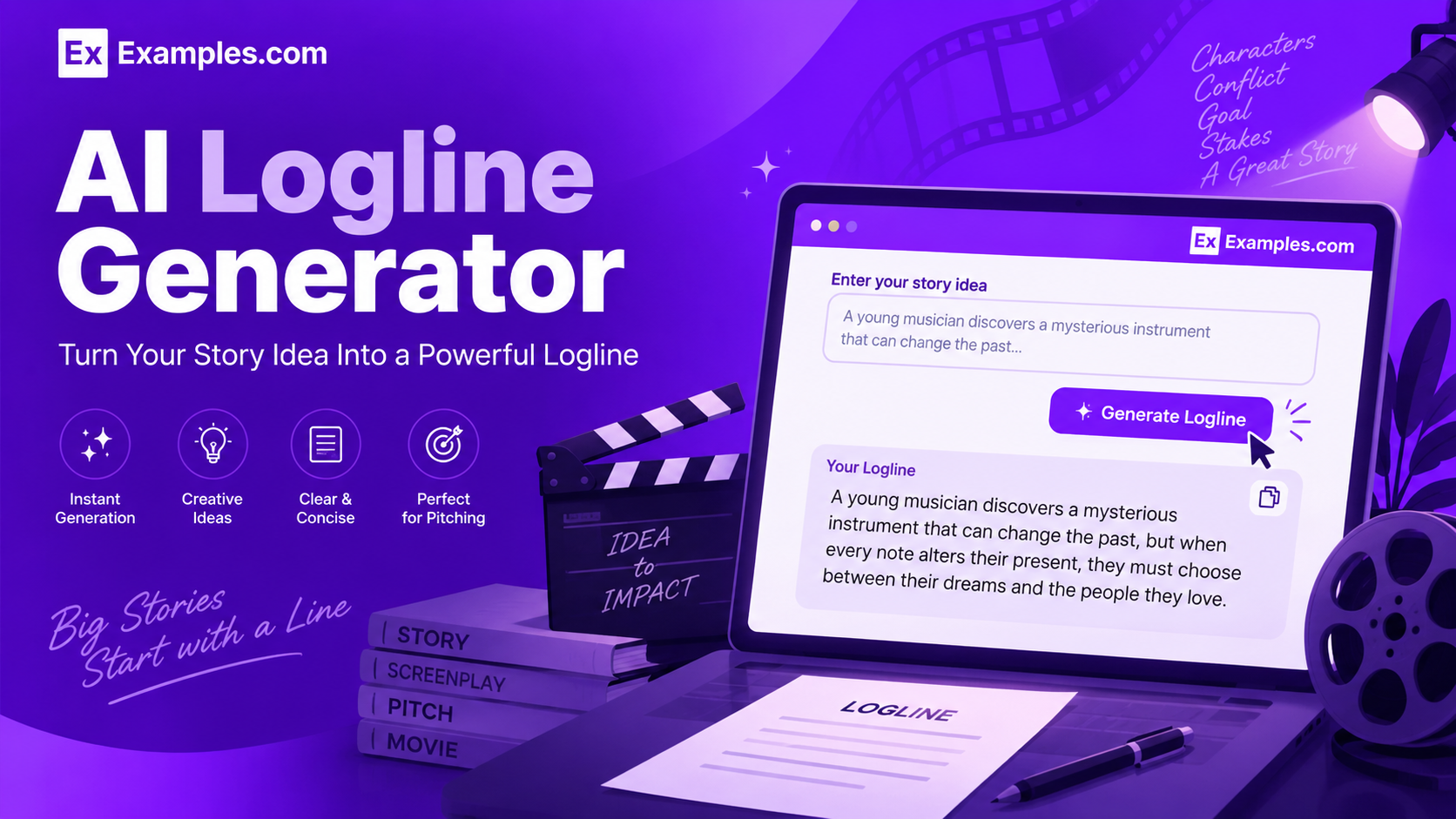 Free AI Logline Generator, 50+ Real Logline Examples