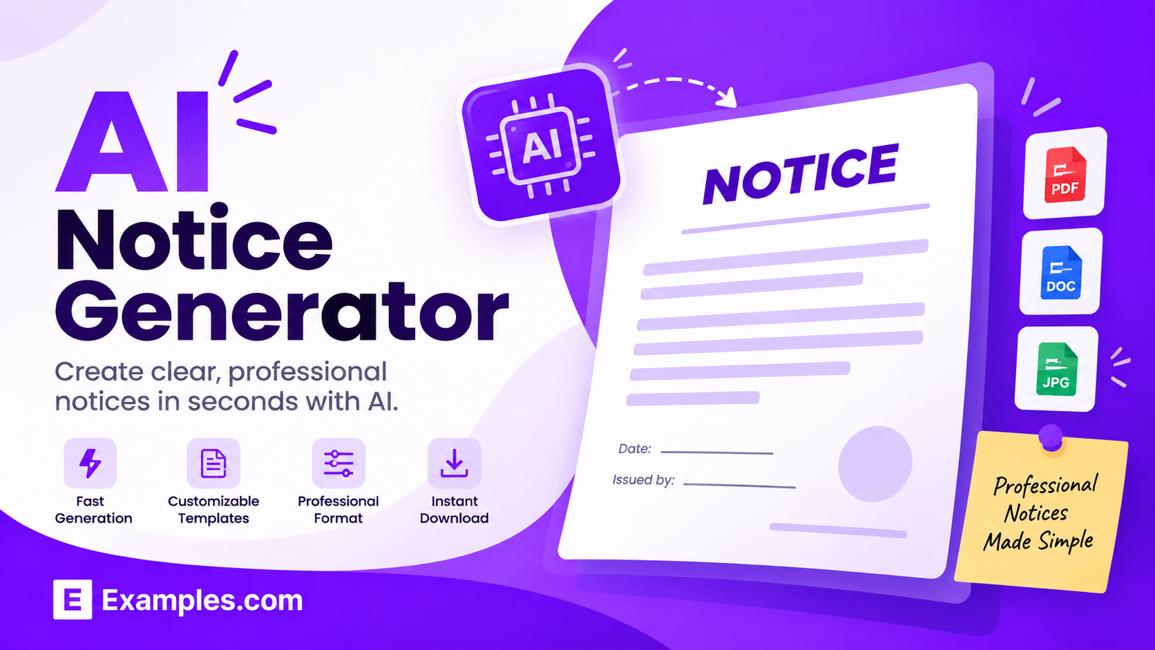 Free AI Notice Generator, 50+ Real Notice Examples