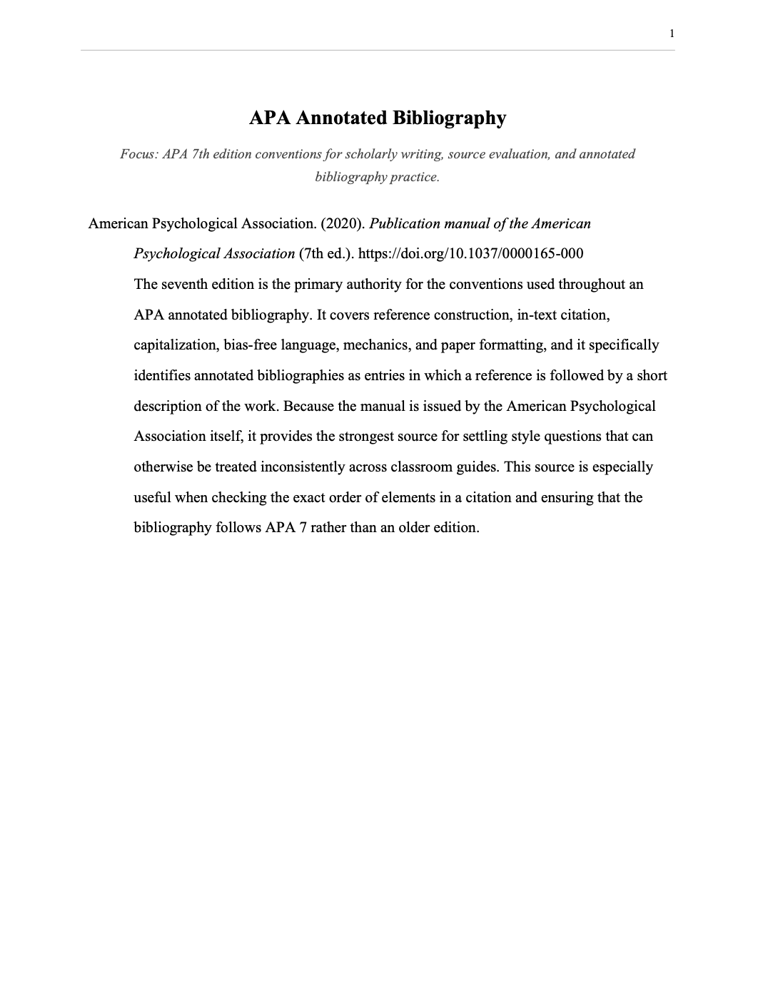 APA Annotated Bibliography
