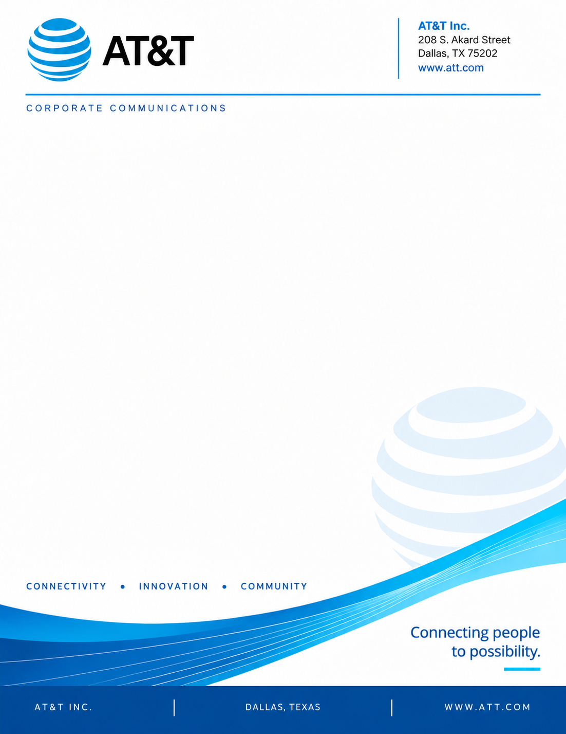 AT&T Letterhead - Free AI Letterhead Generator, 50+ Real Letterhead Examples