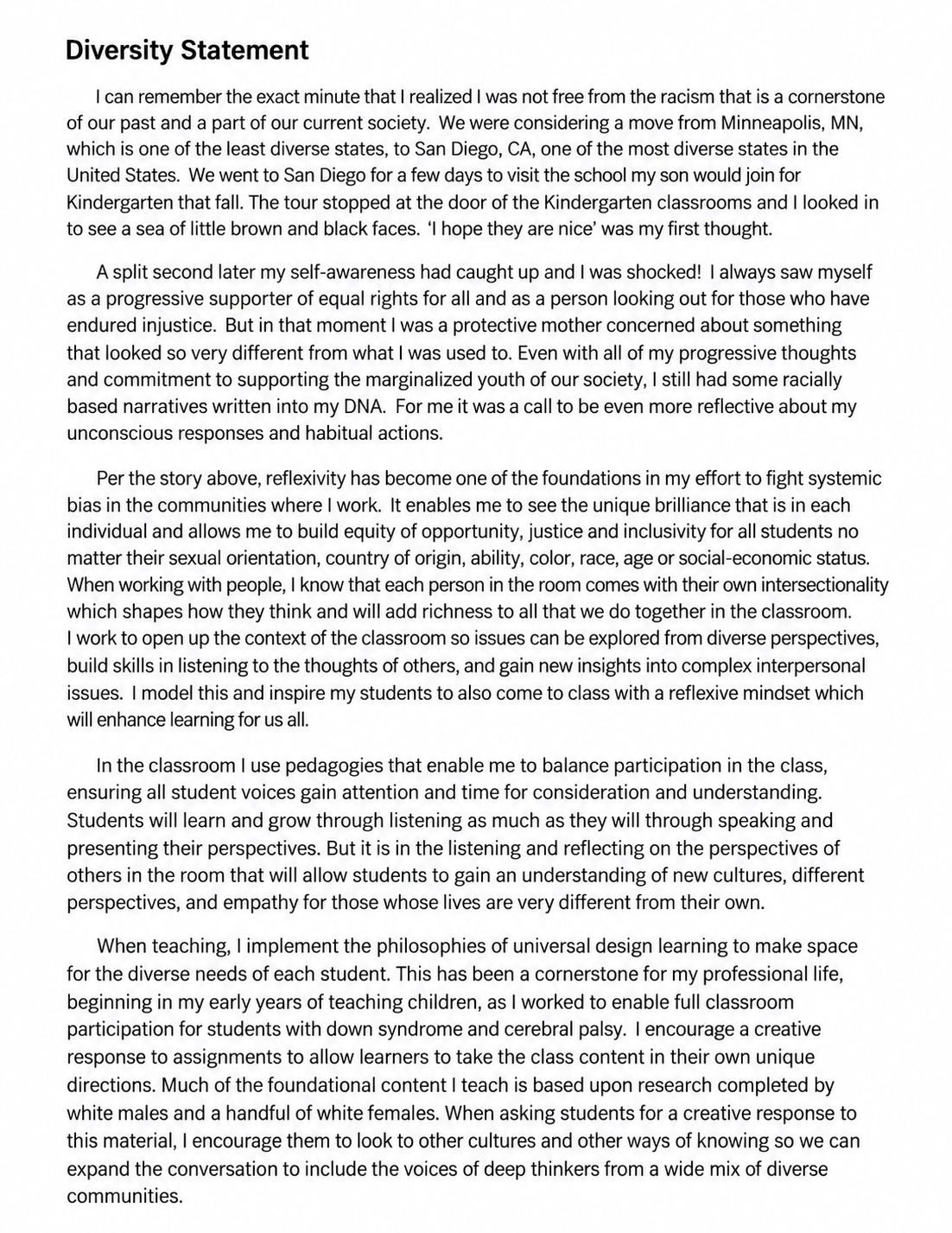Academic Diversity Statement - Free AI Statement Generator, 50+ Real Statement Examples