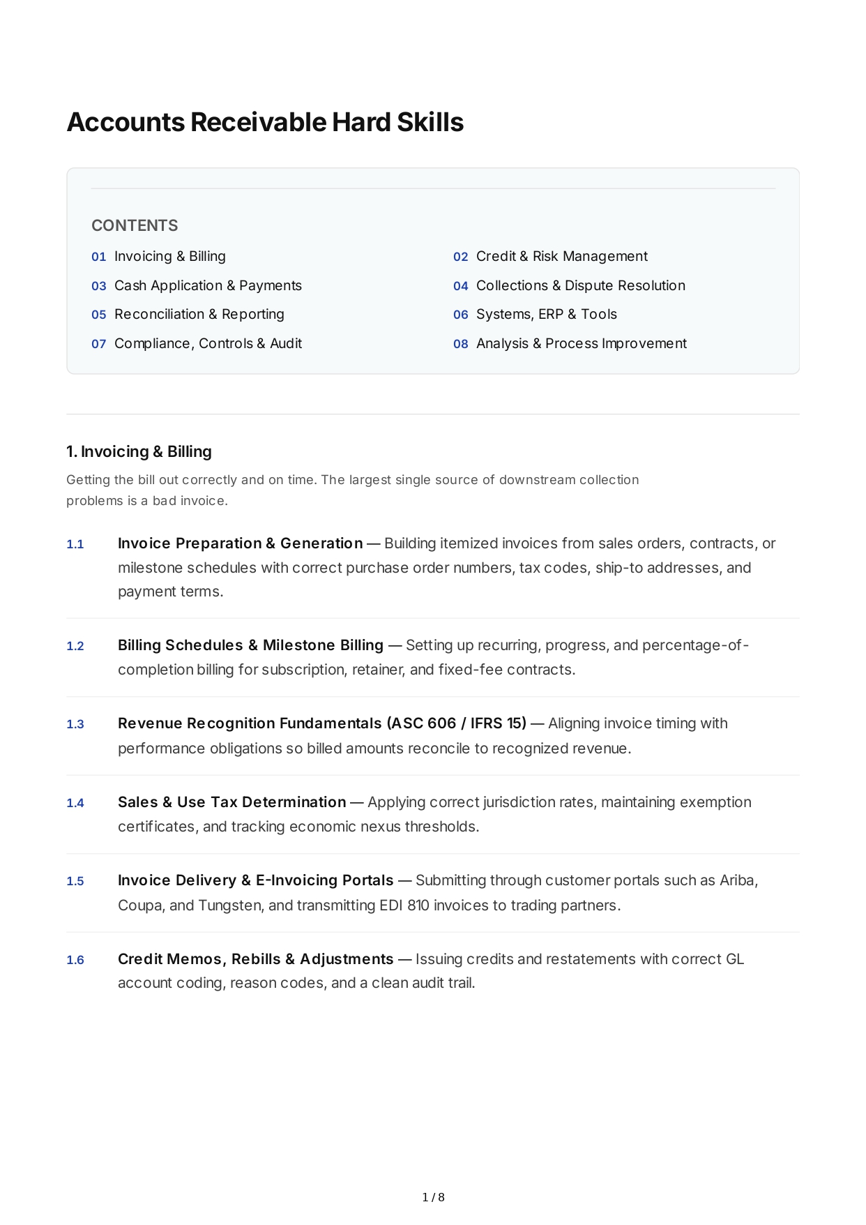 Accounts Receivable Hard Skills - Free AI Hard Skills Generator, 50+ Real Hard Skills Examples