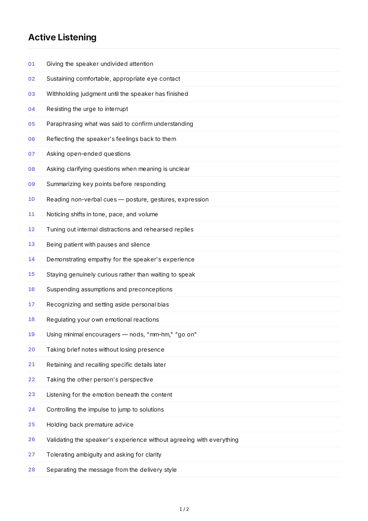 Active Listening Soft Skills - Free AI Soft Skills Generator, 50+ Real Soft Skills Examples