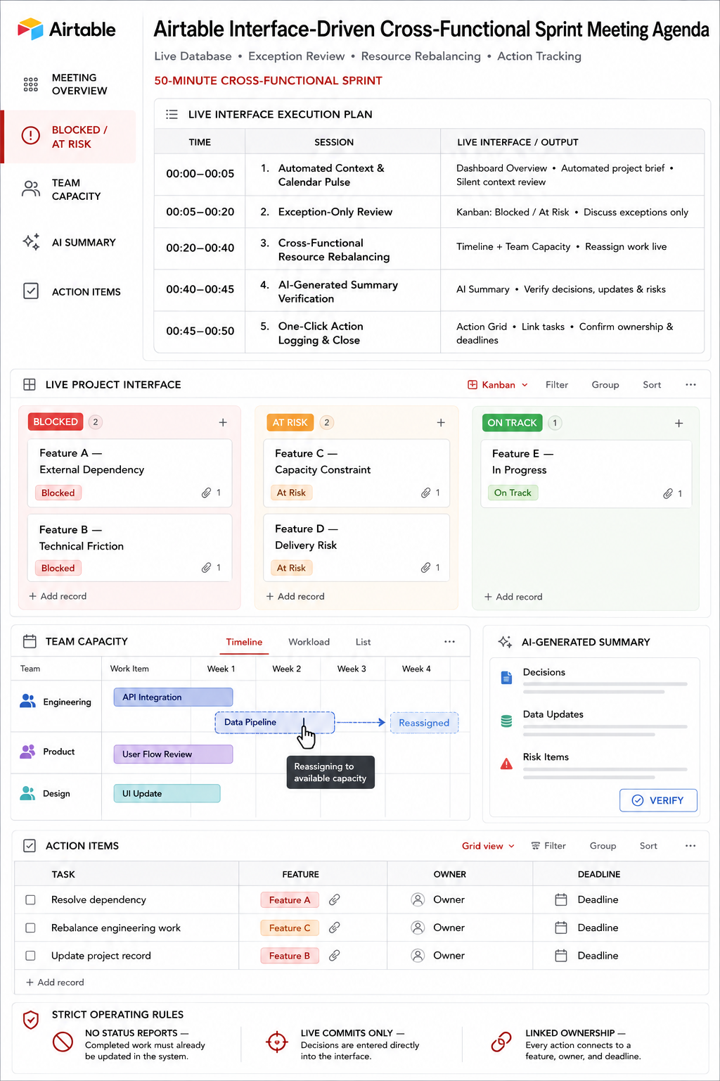 Airtable Interface-Driven Cross-Functional Sprint Meeting Agenda - Free AI Meeting Agenda Generator, 50+ Real Meeting Agenda Examples