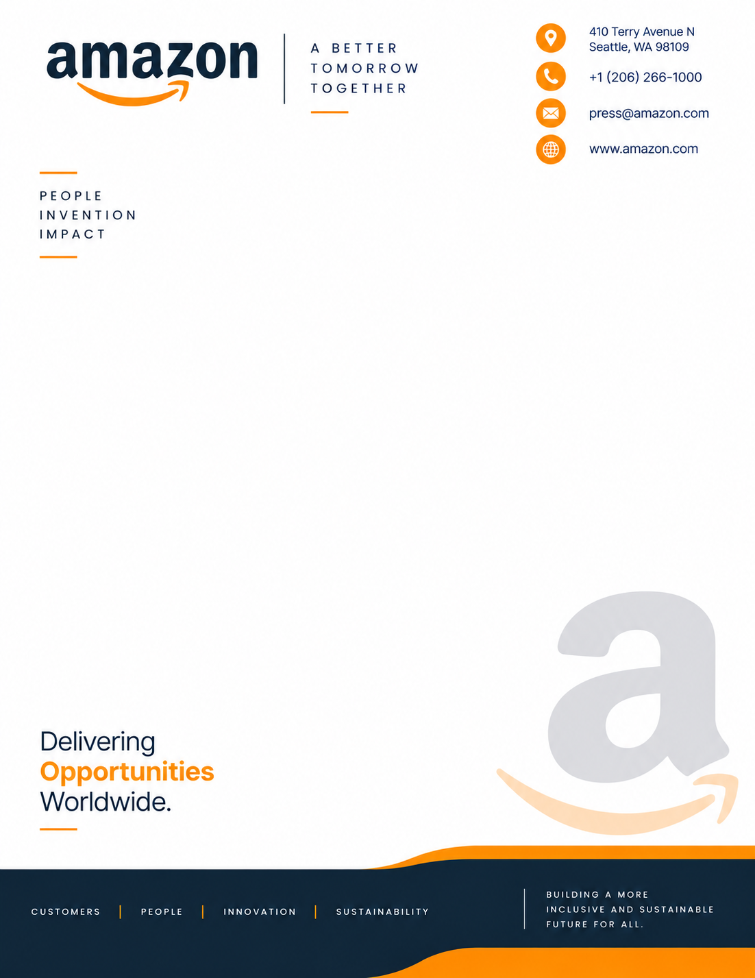 Amazon Letterhead - Free AI Letterhead Generator, 50+ Real Letterhead Examples