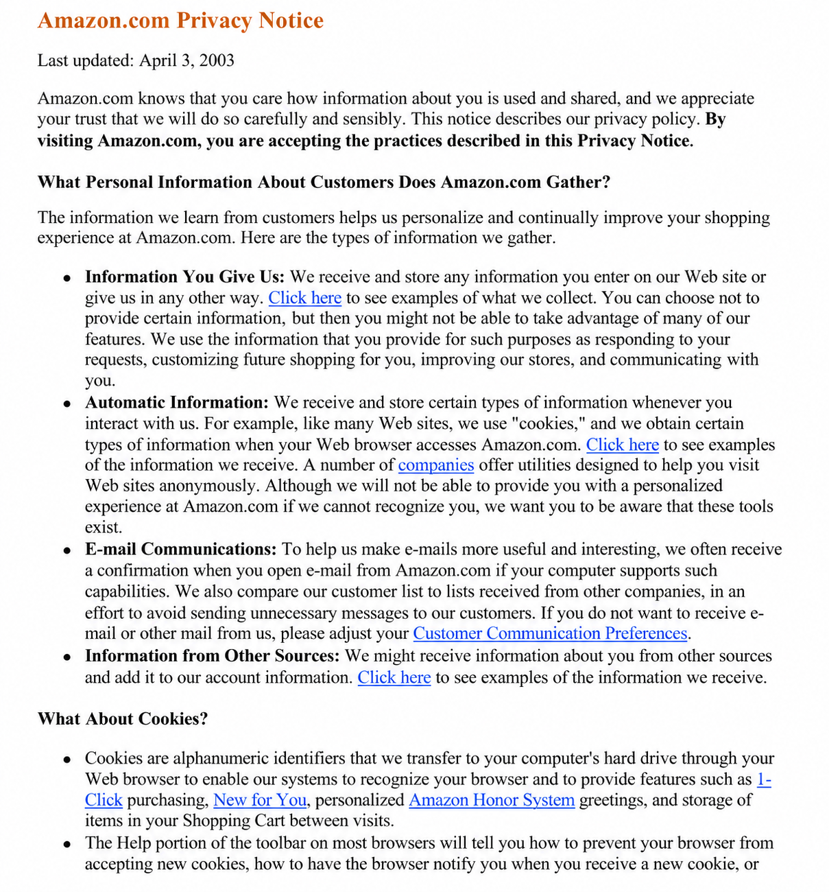 Amazon.com Privacy Notice - Free AI Notice Generator, 50+ Real Notice Examples