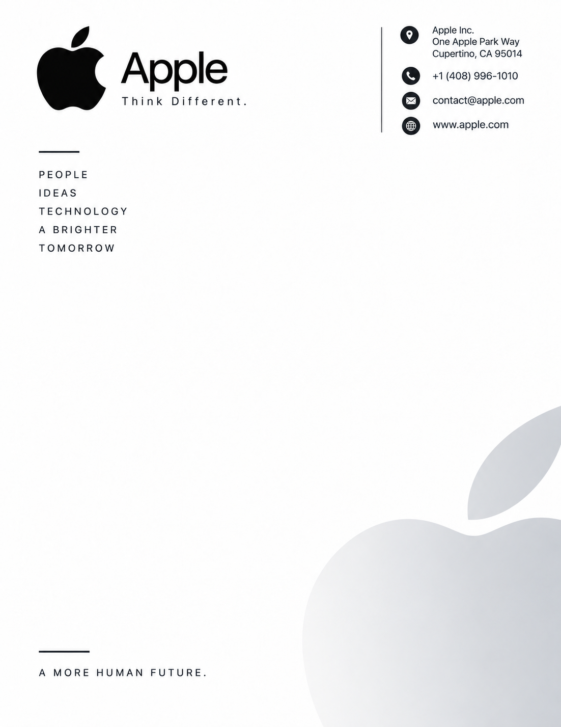 Apple Letterhead - Free AI Letterhead Generator, 50+ Real Letterhead Examples