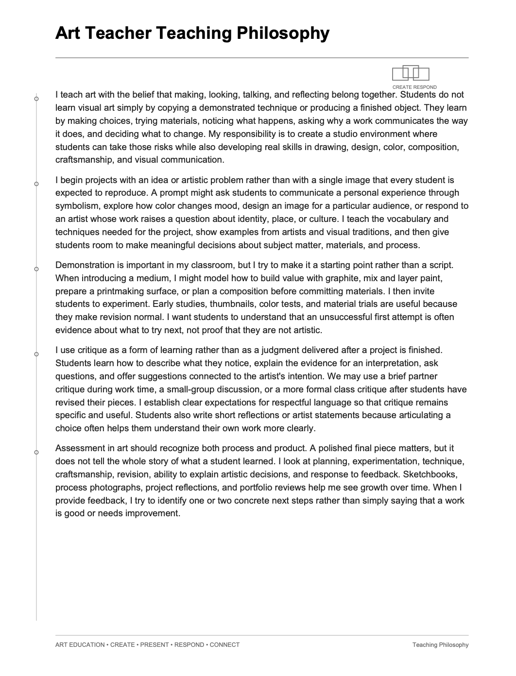 Art Teacher Teaching Philosophy - AI Teaching Philosophy Generator, 50+ Real Teaching Philosophy Examples