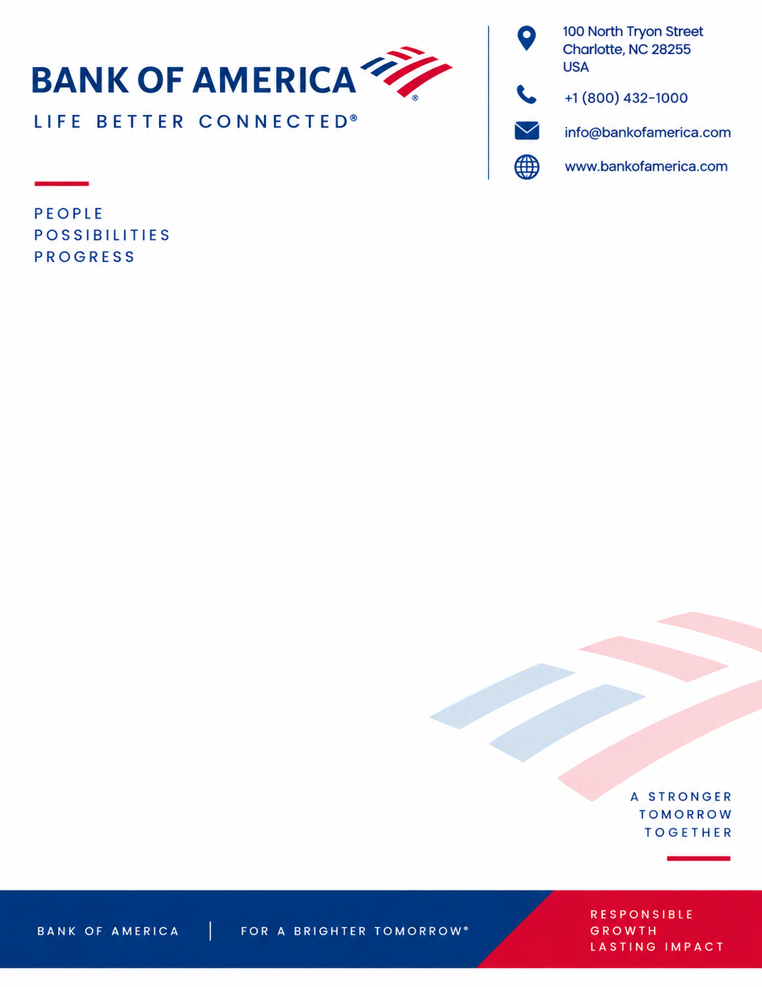 Bank of America Letterhead - Free AI Letterhead Generator, 50+ Real Letterhead Examples