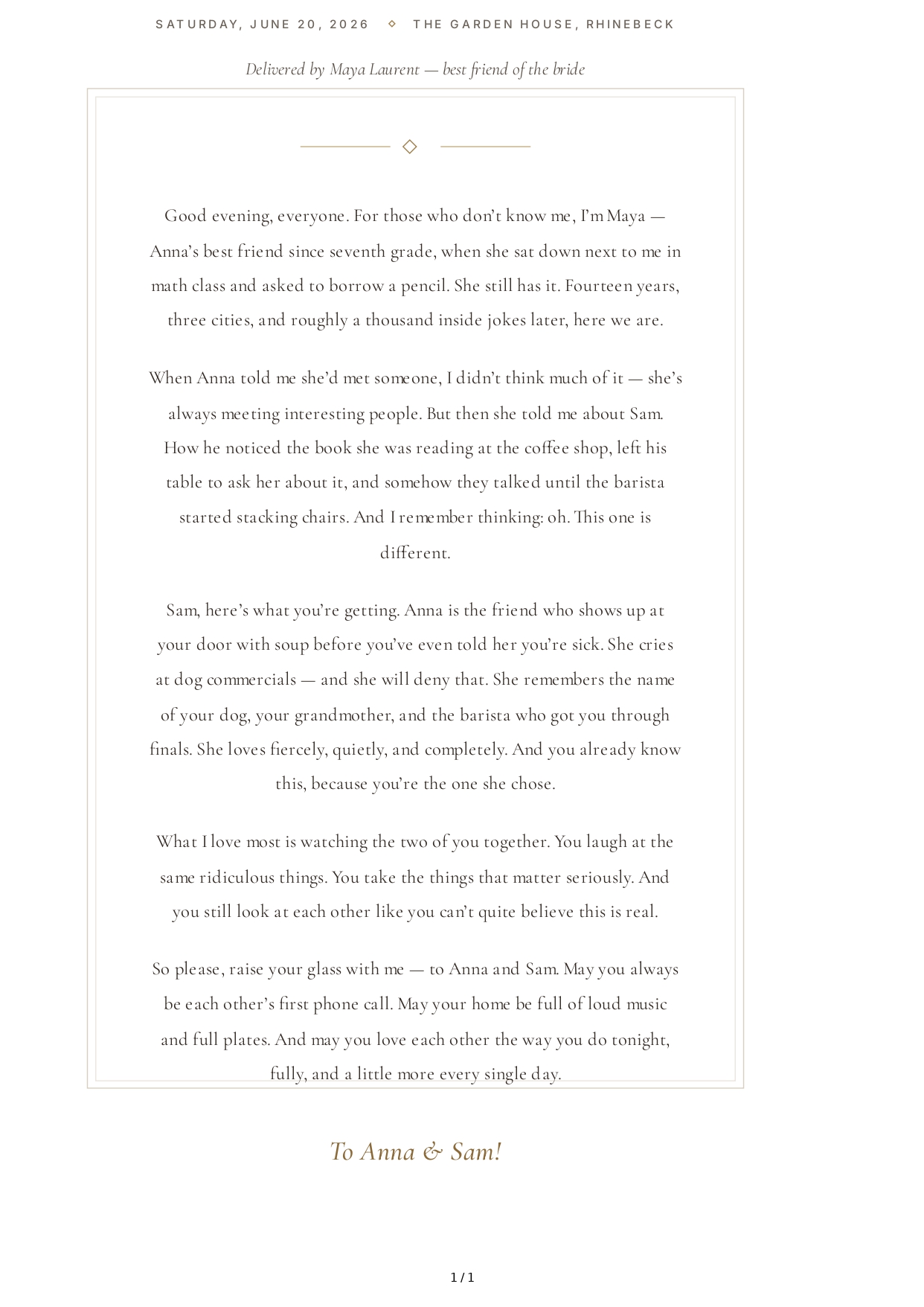 Best Friend Wedding Toast - Free AI Wedding Toast Generator, 50+ Real Wedding Toast Examples