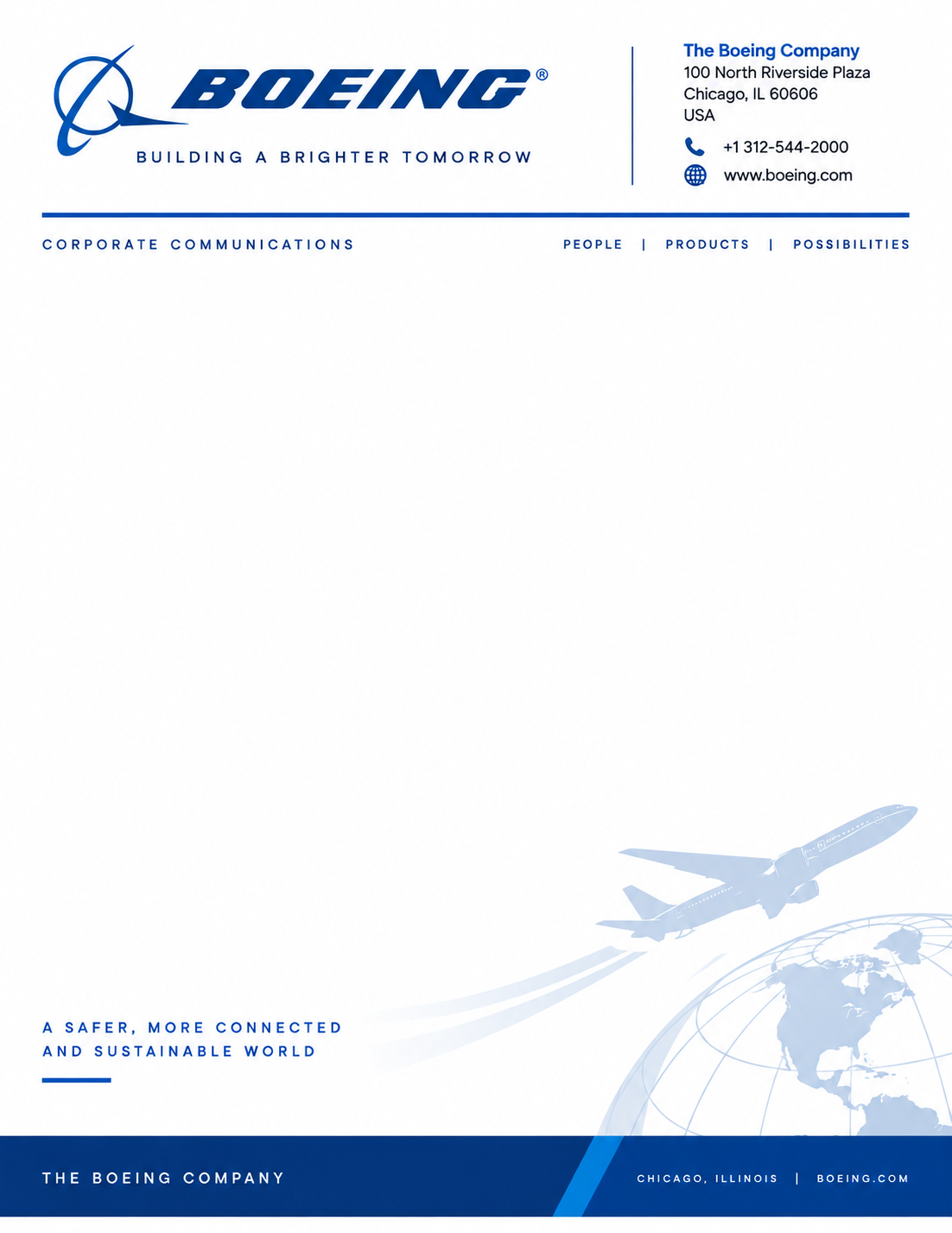 Boeing Letterhead - Free AI Letterhead Generator, 50+ Real Letterhead Examples