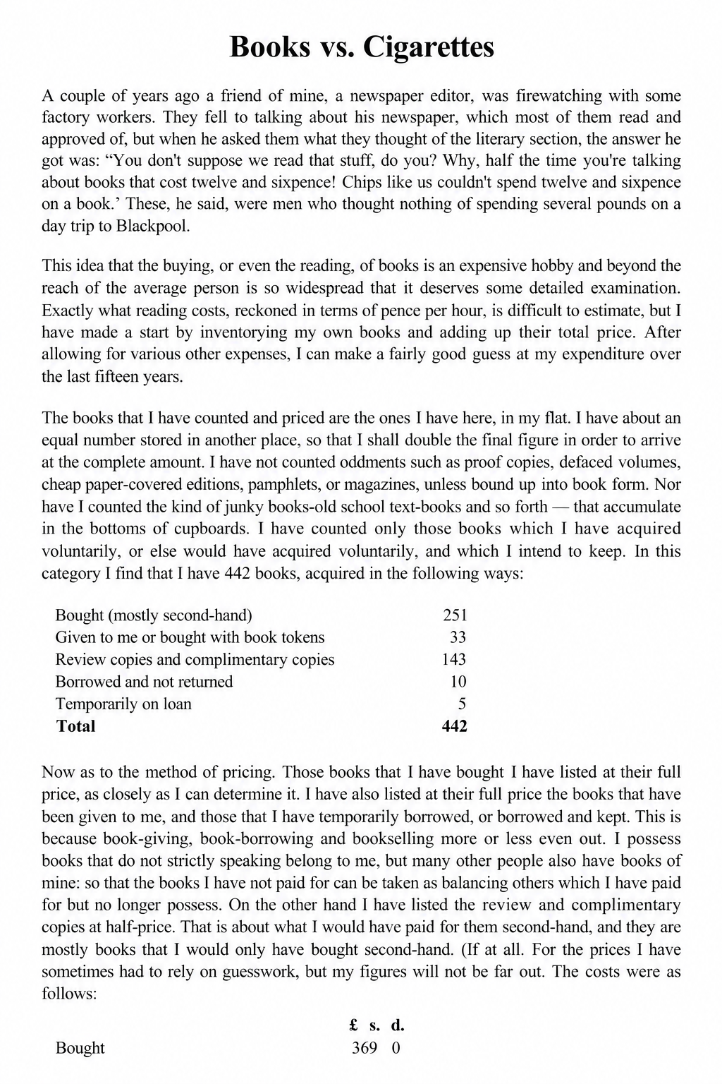 Books vs. Cigarettes Essay - Free AI Essay Generator, 50+ Real Essay Examples
