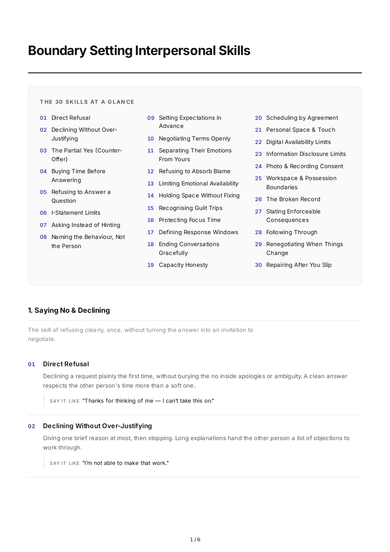 Boundary Setting Interpersonal Skills - Free AI Interpersonal Skills Generator, 50+ Real Interpersonal Skills Examples