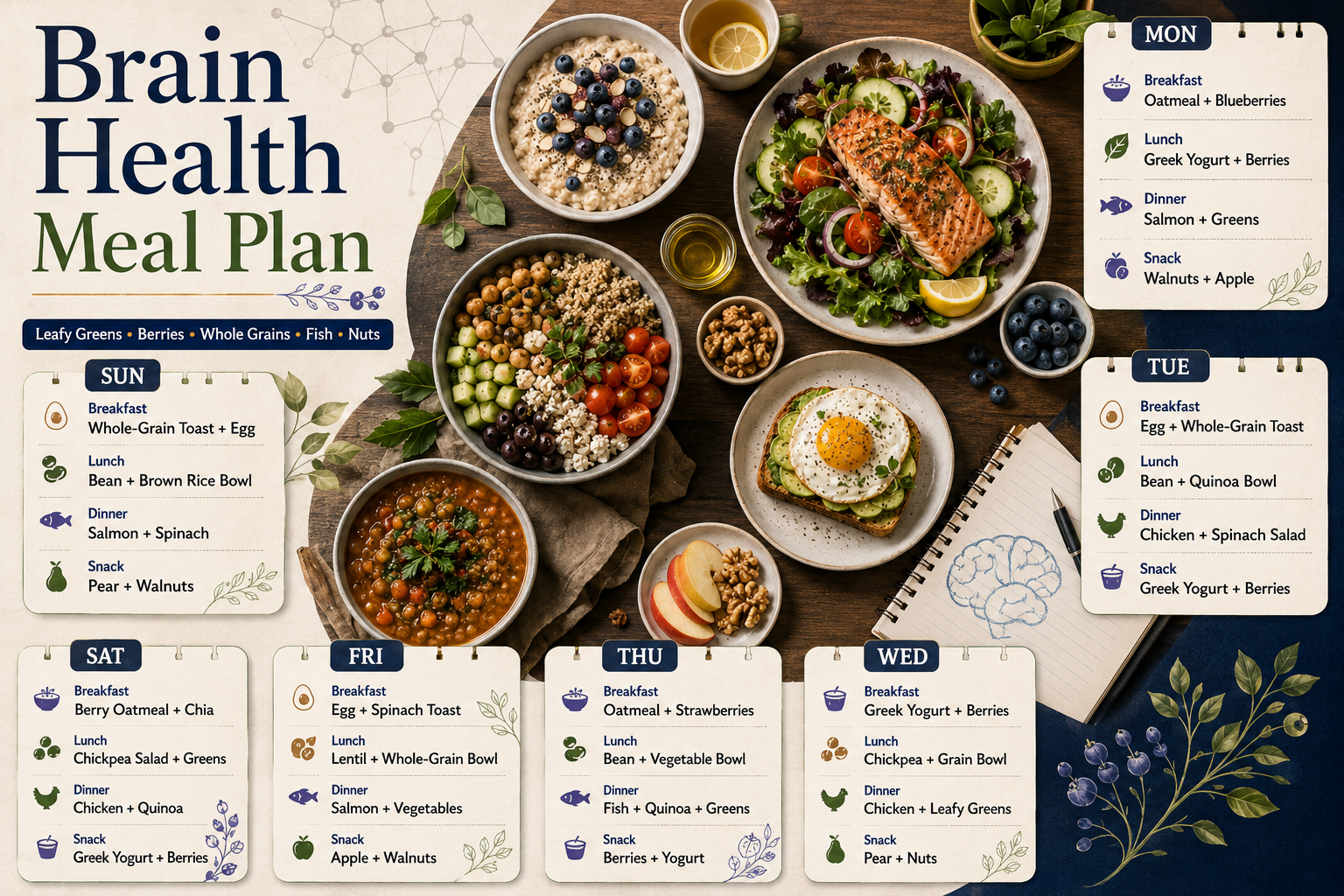 Brain Health Meal Plan - Free AI Meal Plan Generator, 50+ Real Meal Plan Examples