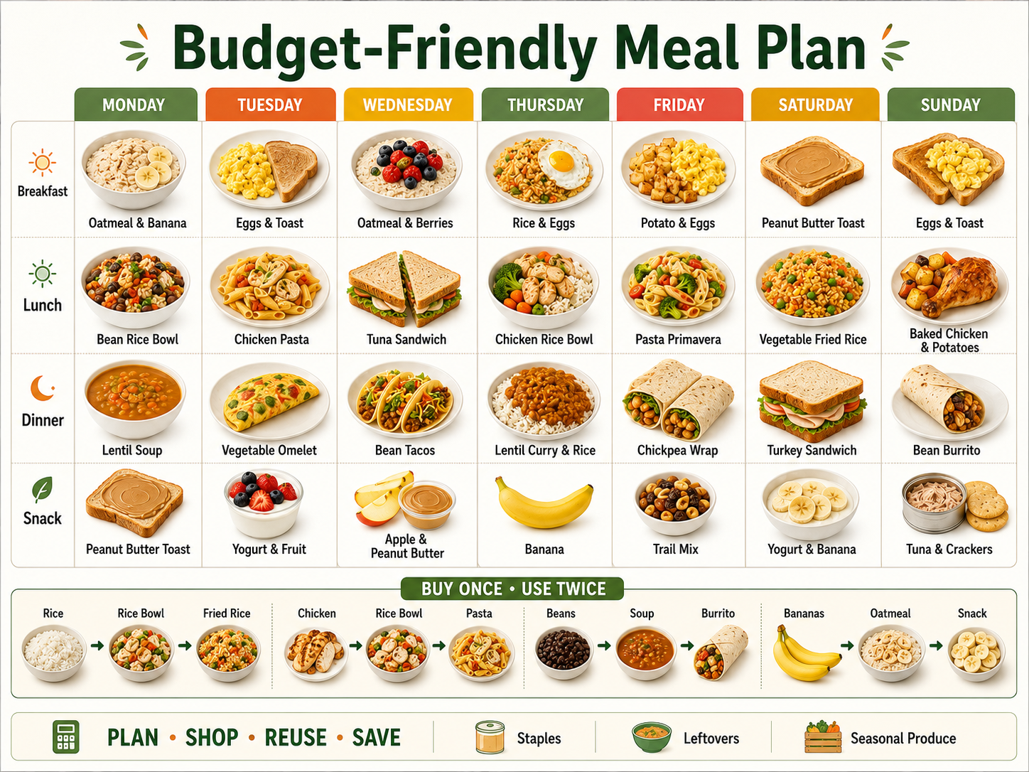 Budget-Friendly Meal Plan - Free AI Meal Plan Generator, 50+ Real Meal Plan Examples