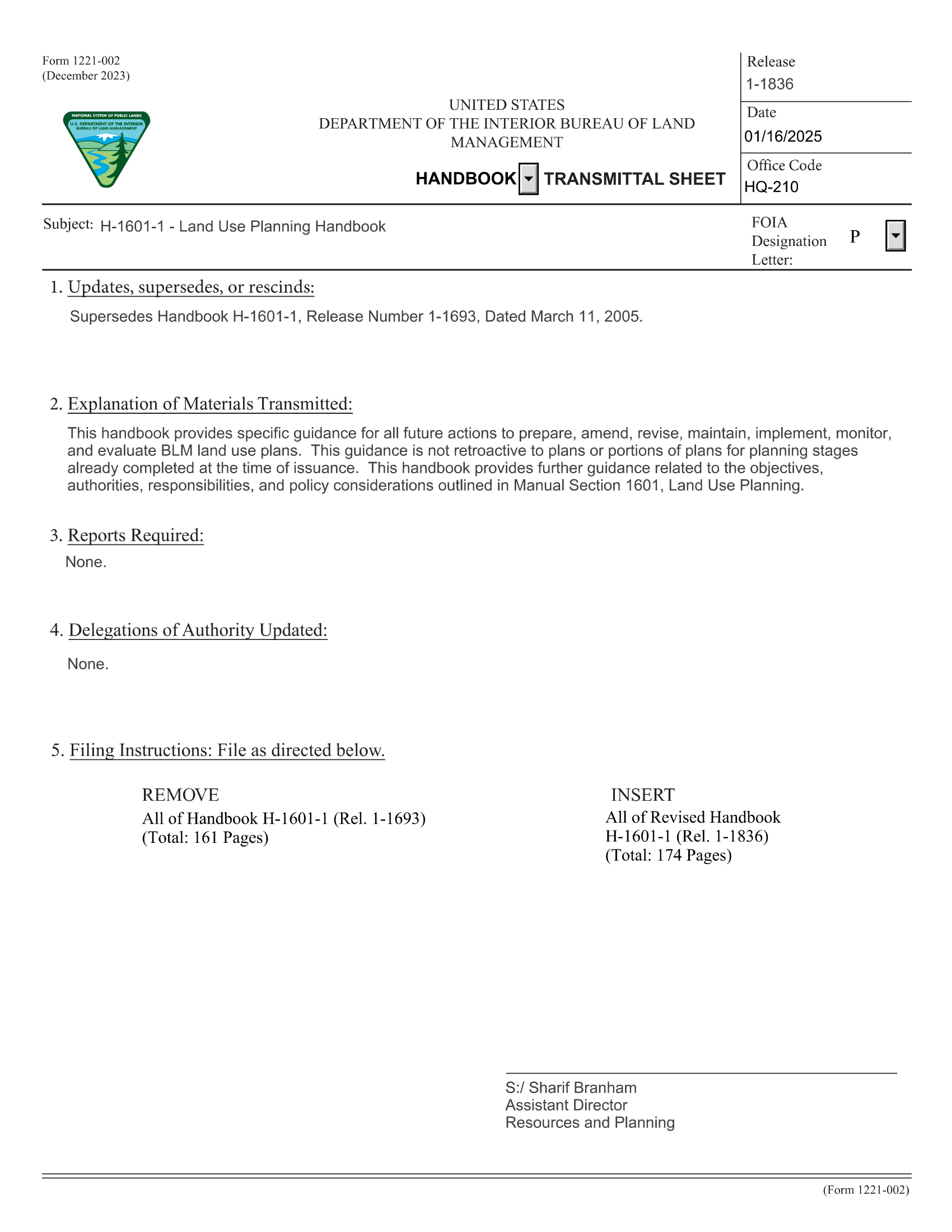 Bureau of Land Management Land Use Planning Handbook - Free AI Handbook Generator, 50+ Real Handbook Examples