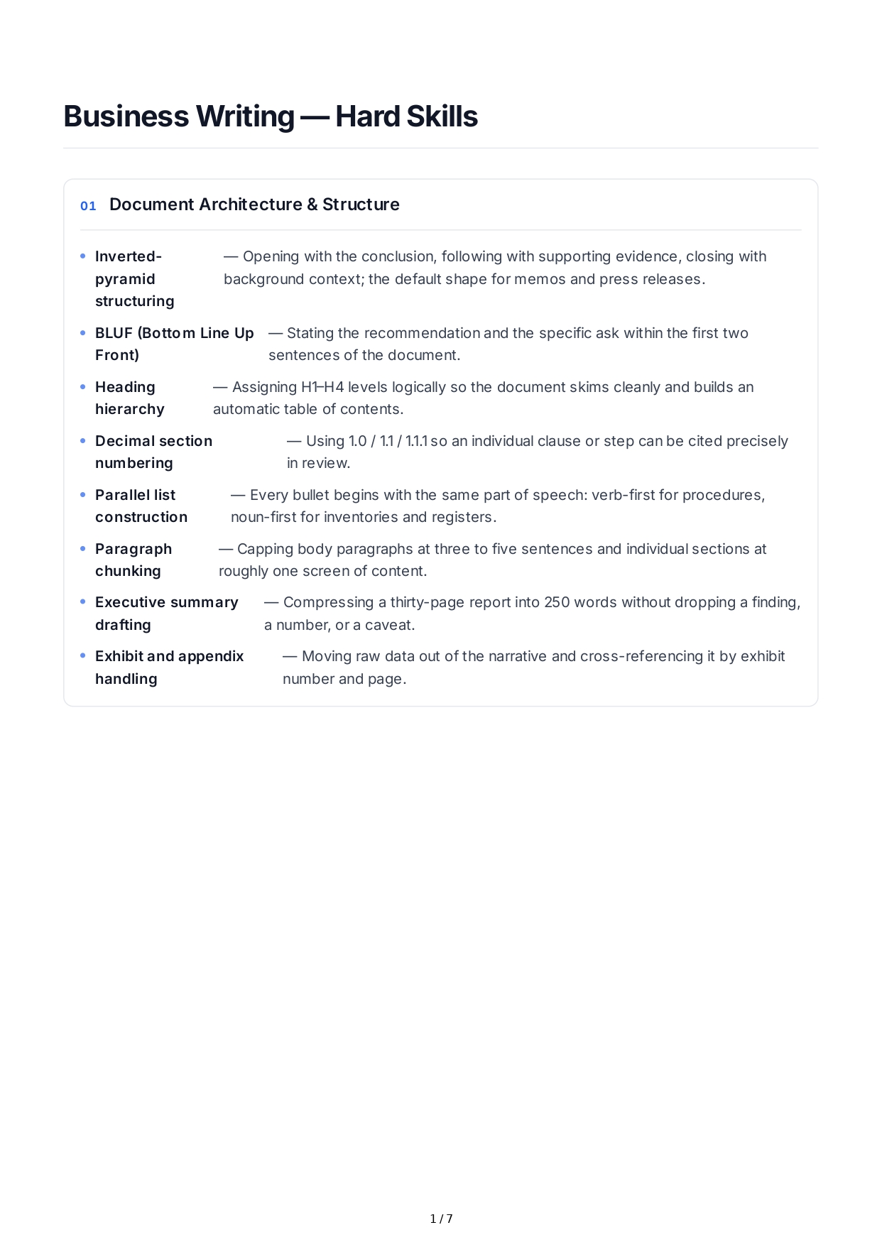 Business Writing Hard Skills - Free AI Hard Skills Generator, 50+ Real Hard Skills Examples