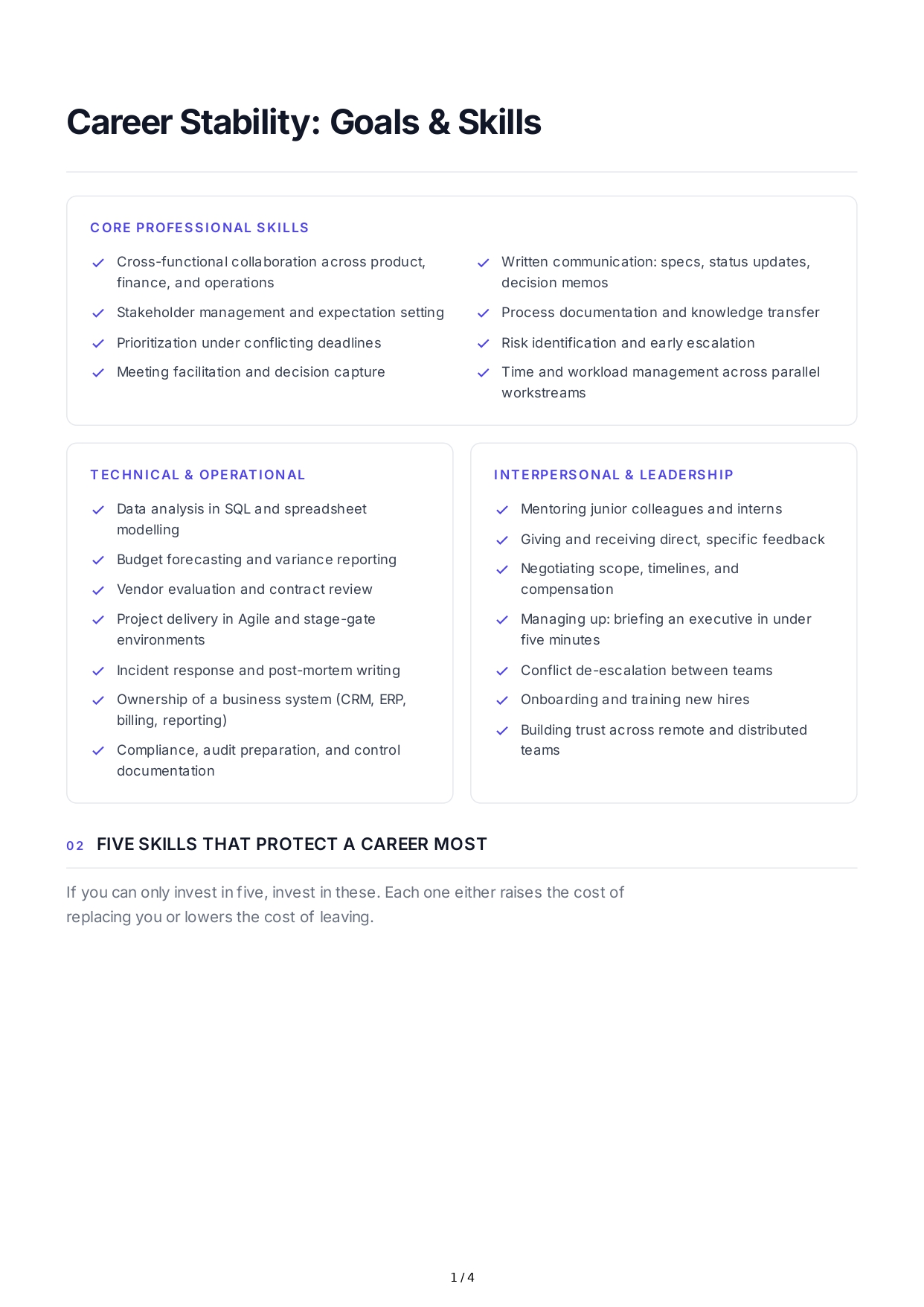 Career Stability Professional Goals - Free AI Professional Goals Generator, 50+ Real Professional Goals Examples