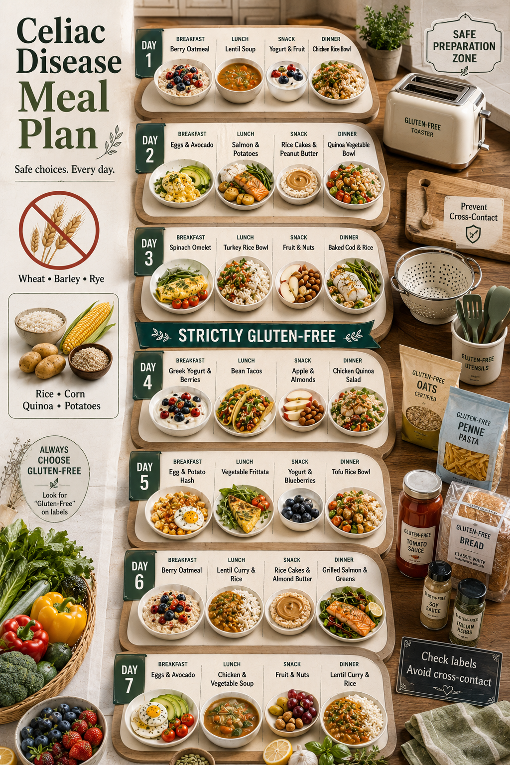 Celiac Disease Meal Plan - Free AI Meal Plan Generator, 50+ Real Meal Plan Examples