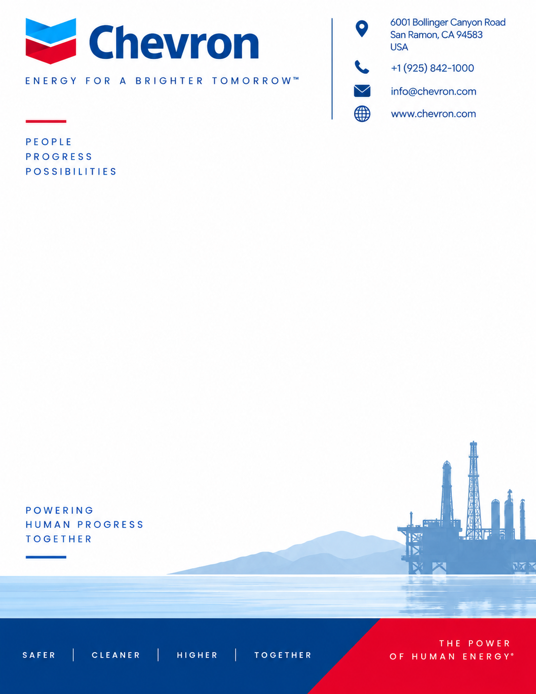 Chevron Letterhead - Free AI Letterhead Generator, 50+ Real Letterhead Examples