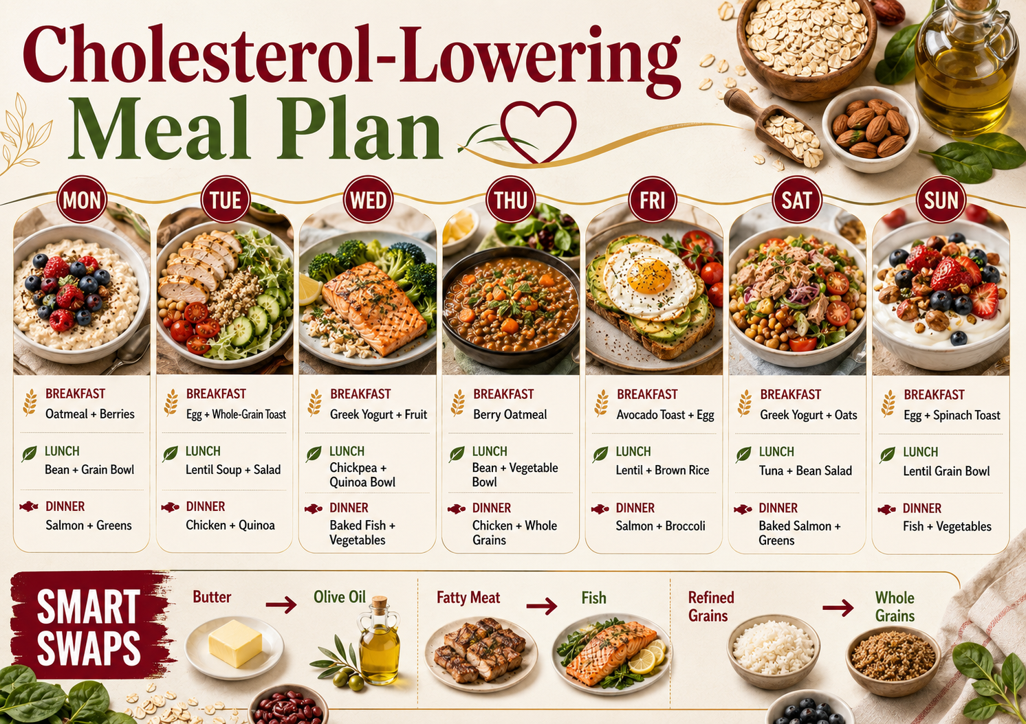 Cholesterol-Lowering Meal Plan - Free AI Meal Plan Generator, 50+ Real Meal Plan Examples