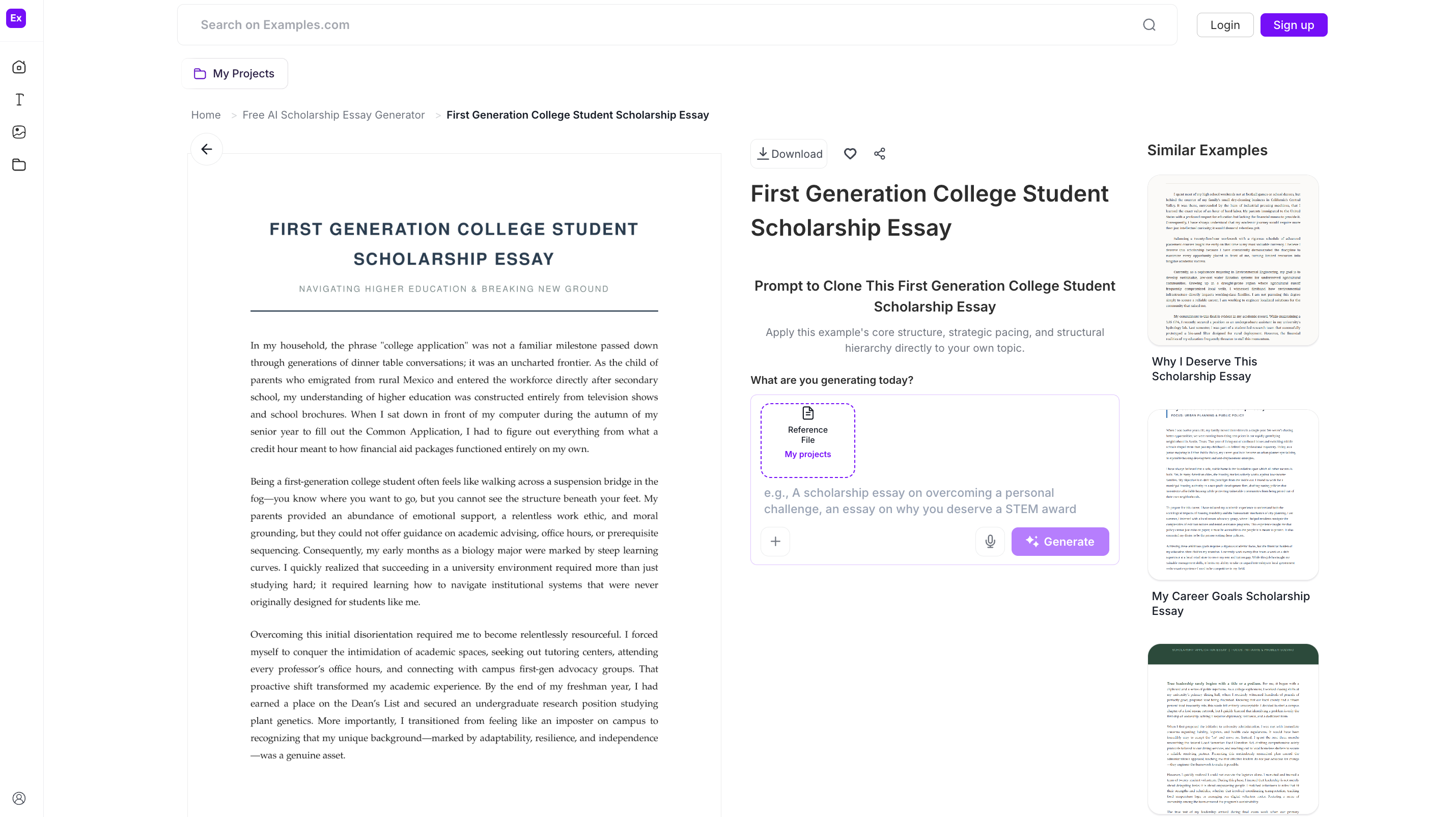 Scholarship Essay Examples