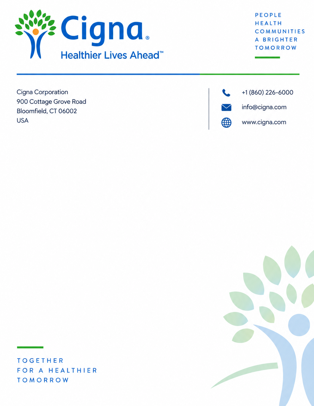 Cigna Letterhead - Free AI Letterhead Generator, 50+ Real Letterhead Examples