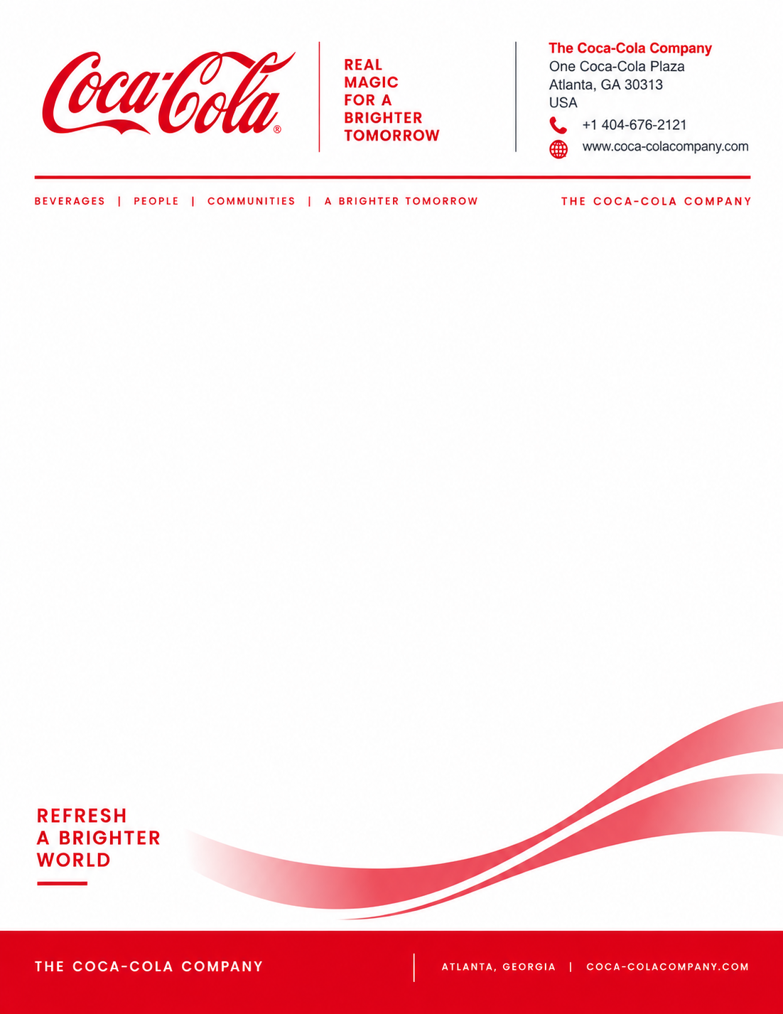Coca-Cola Letterhead - Free AI Letterhead Generator, 50+ Real Letterhead Examples