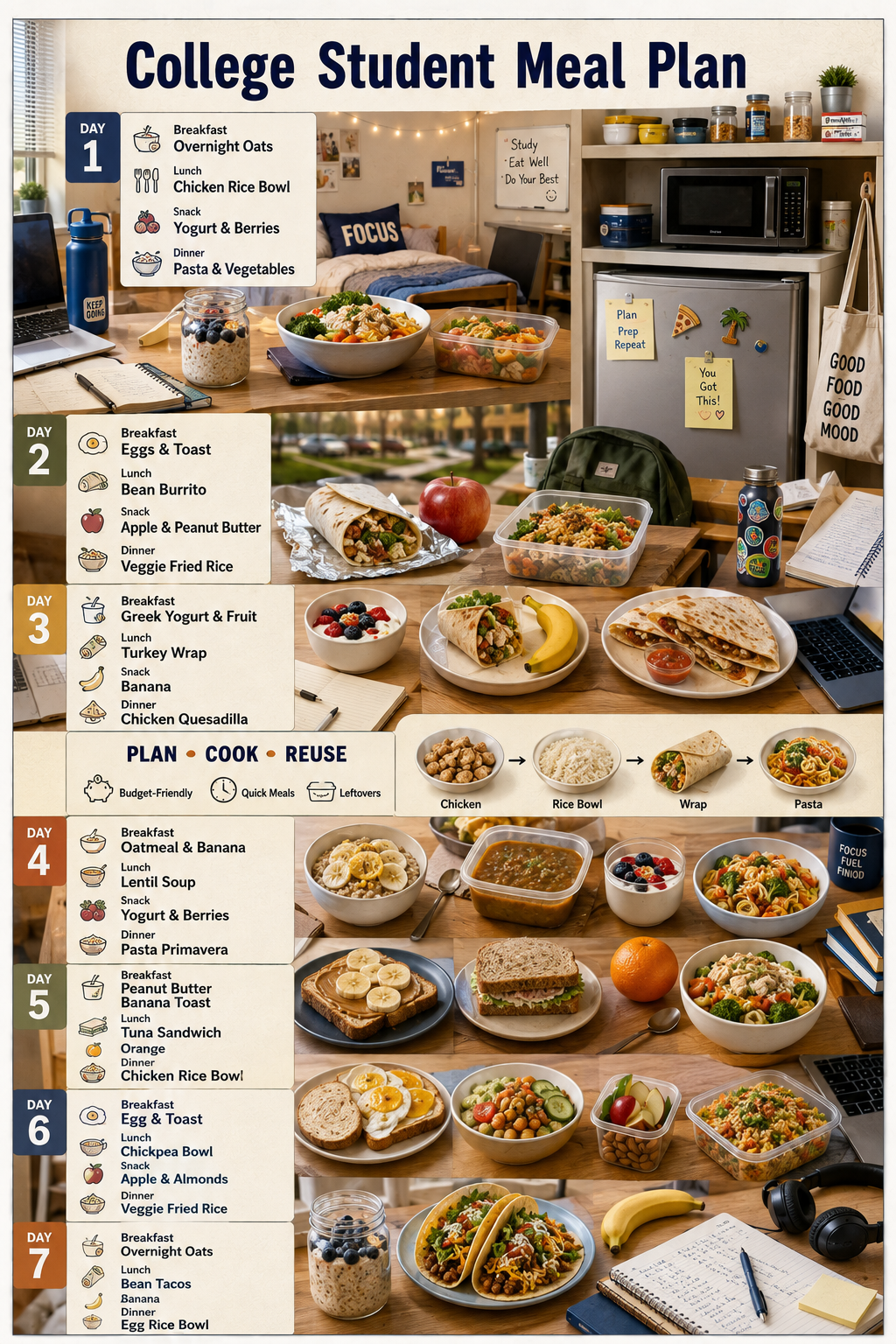 College Student Meal Plan - Free AI Meal Plan Generator, 50+ Real Meal Plan Examples