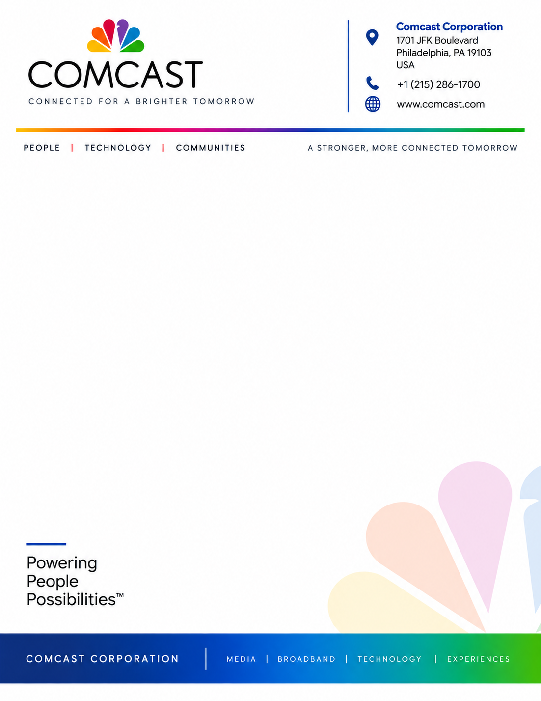Comcast Letterhead - Free AI Letterhead Generator, 50+ Real Letterhead Examples