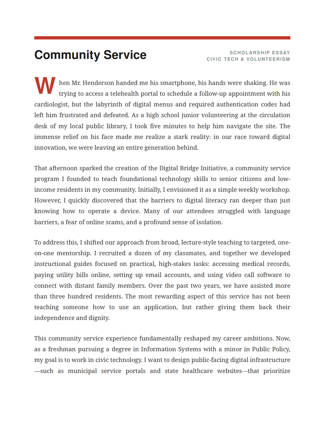 Community Service Scholarship Essay - Free AI Scholarship Essay Generator, 50+ Real Scholarship Essay Examples
