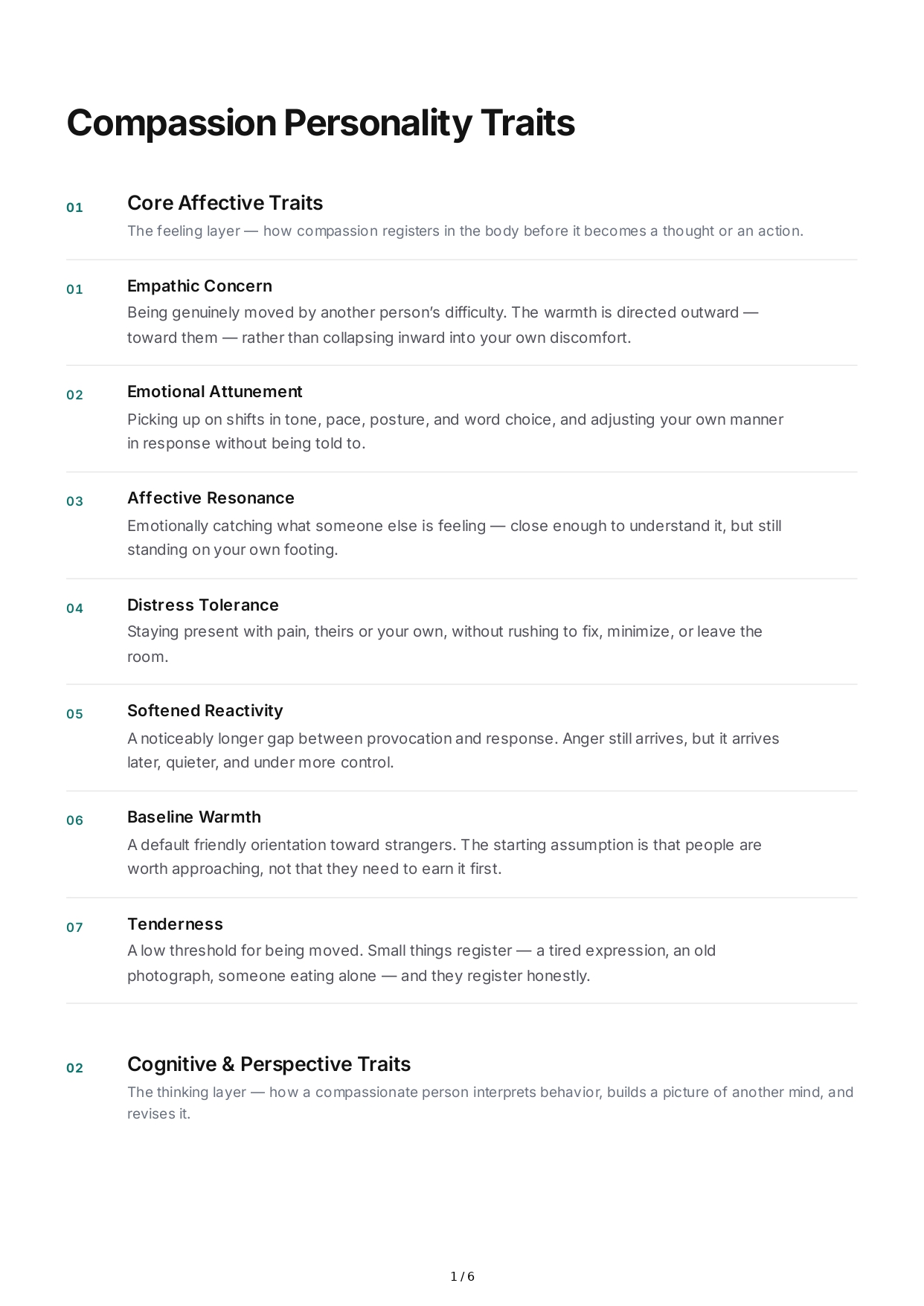 Compassion Personality Traits - Free AI Personality Traits Generator, 50+ Real Personality Traits Examples