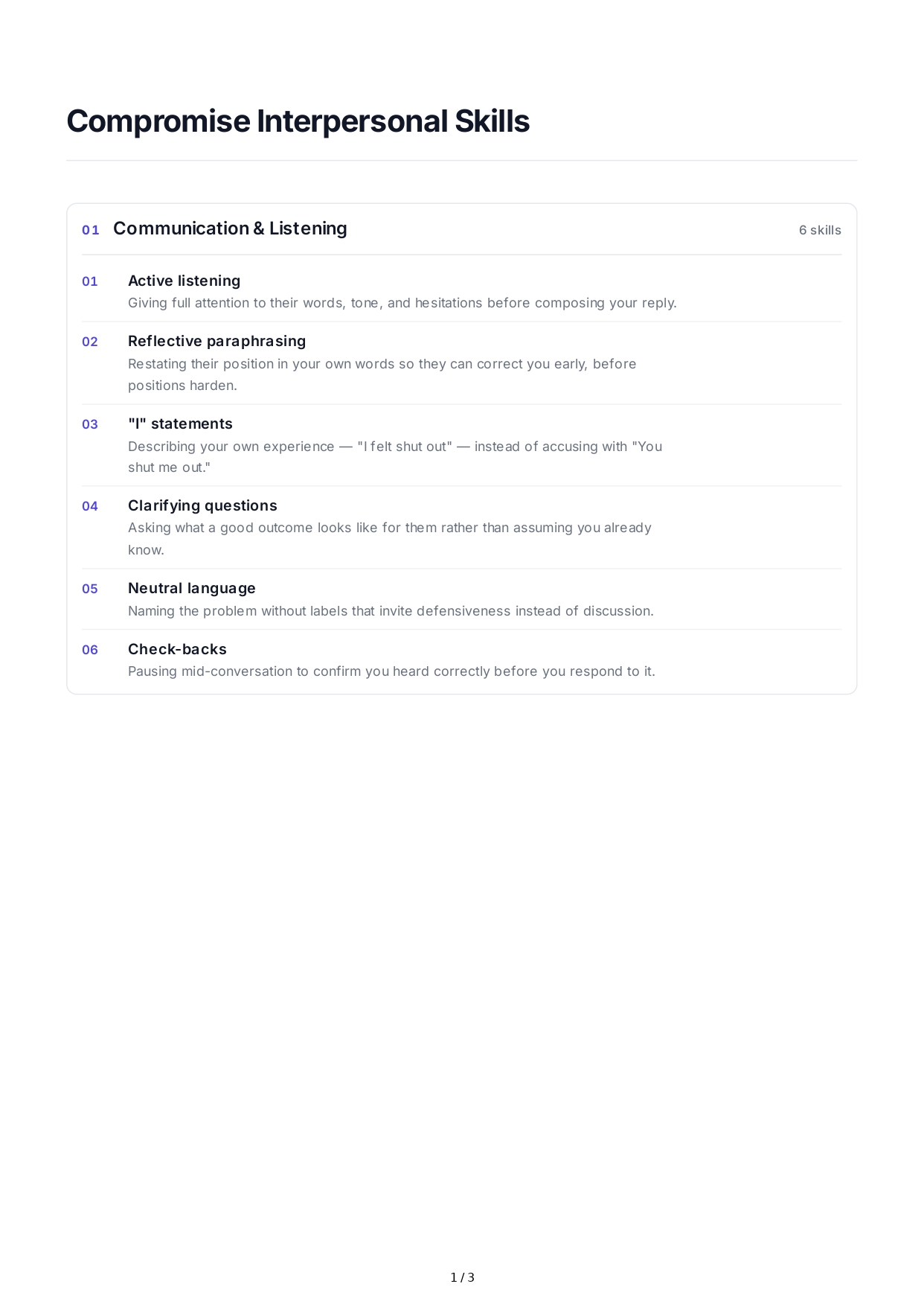 Compromise Interpersonal Skills - Free AI Interpersonal Skills Generator, 50+ Real Interpersonal Skills Examples