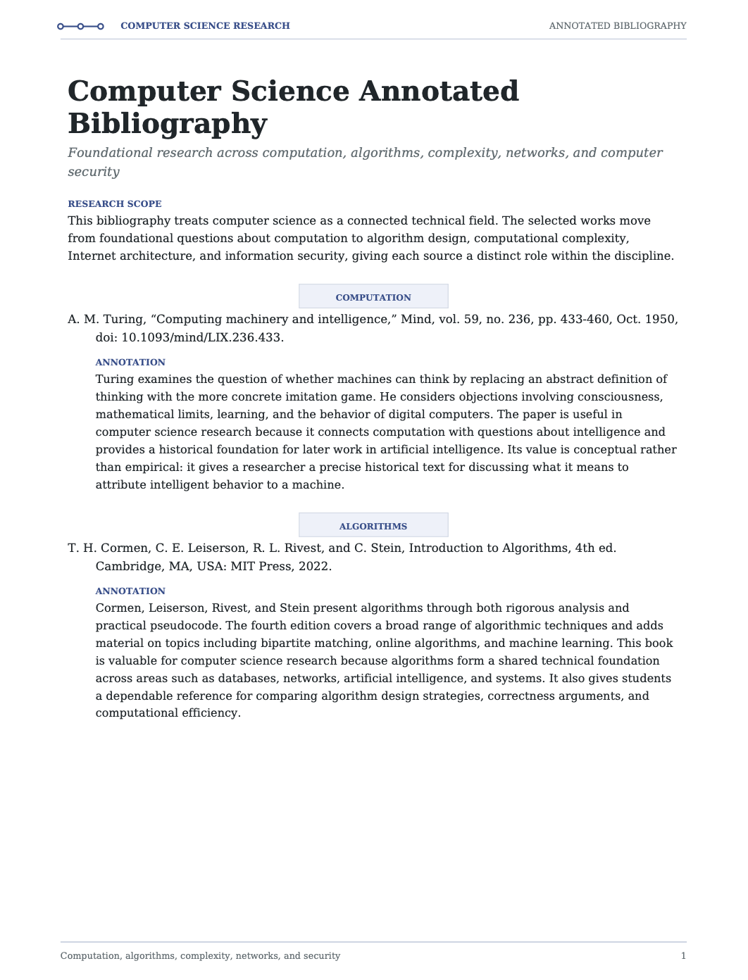 Computer Science Annotated Bibliography - Free AI Annotated Bibliography Generator, 50+ Real Annotated Bibliography Examples