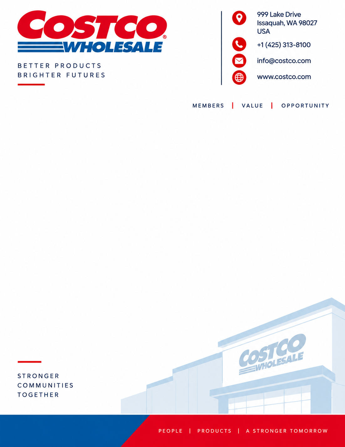 Costco Wholesale Letterhead - Free AI Letterhead Generator, 50+ Real Letterhead Examples