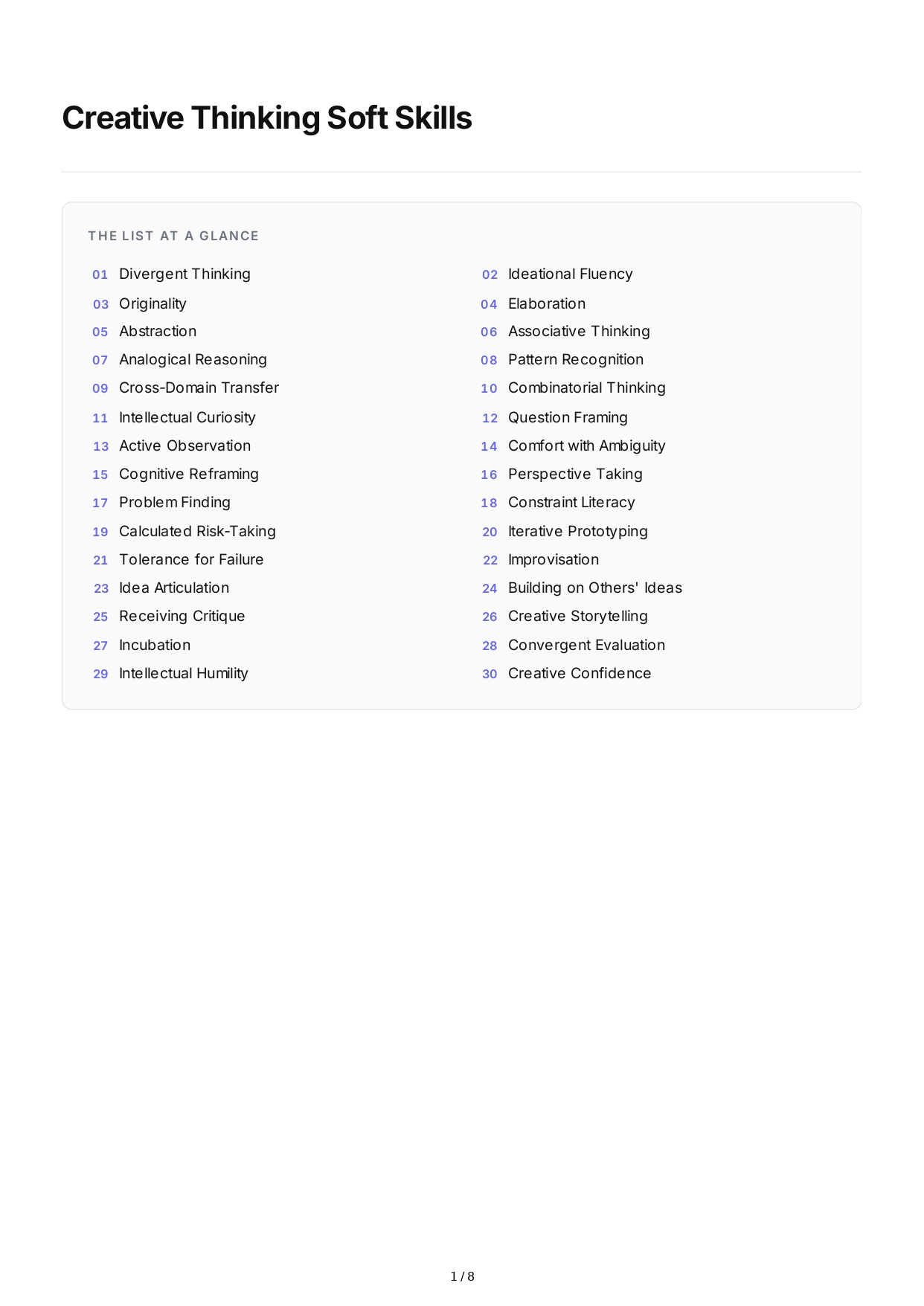 Creative Thinking Soft Skills - Free AI Soft Skills Generator, 50+ Real Soft Skills Examples