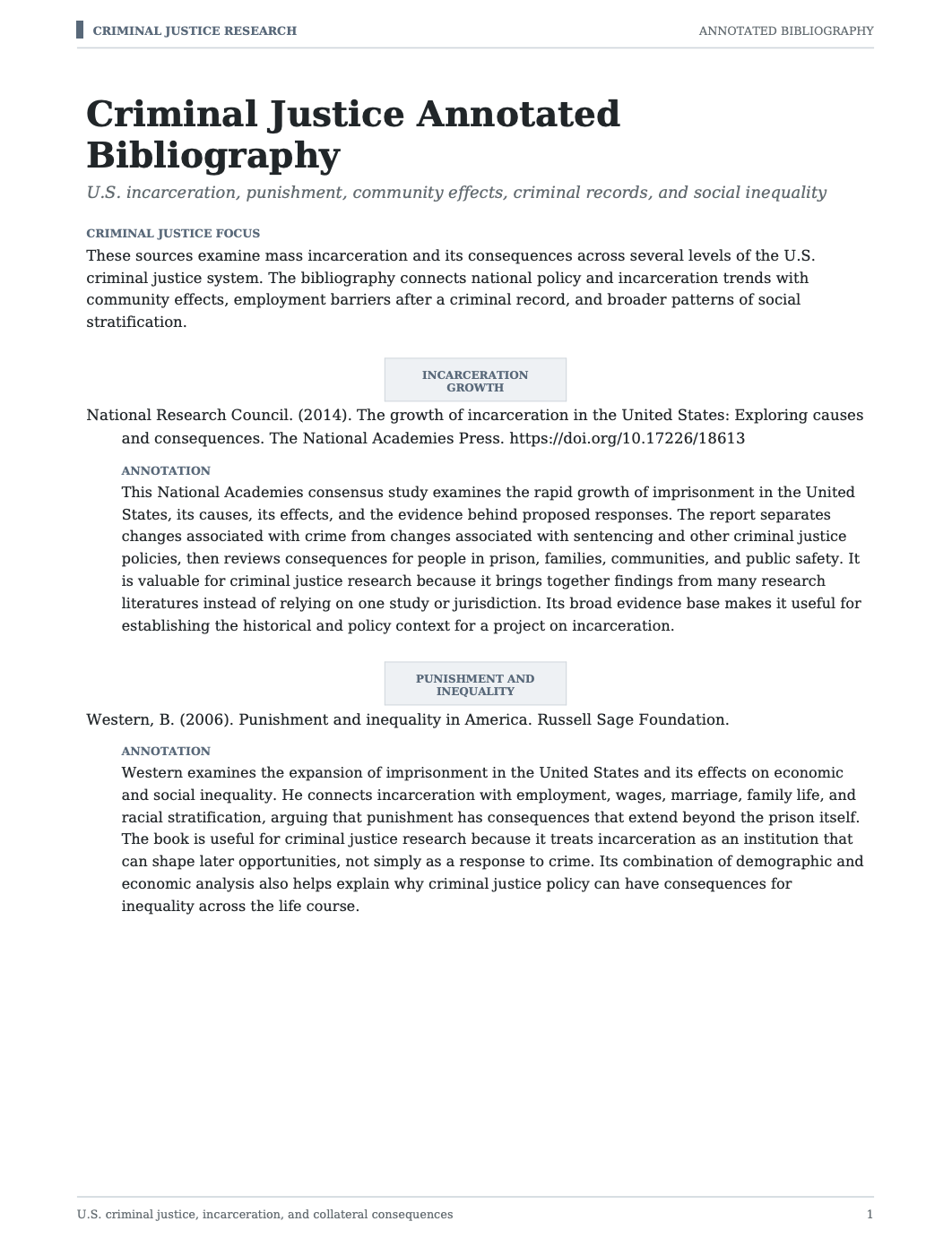 Criminal Justice Annotated Bibliography - Free AI Annotated Bibliography Generator, 50+ Real Annotated Bibliography Examples