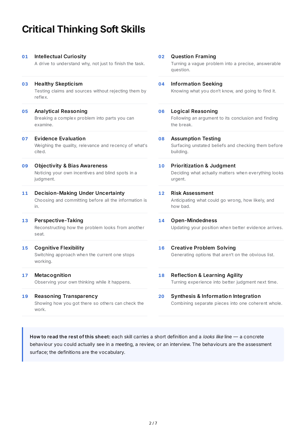 Critical Thinking Soft Skills - Free AI Soft Skills Generator, 50+ Real Soft Skills Examples