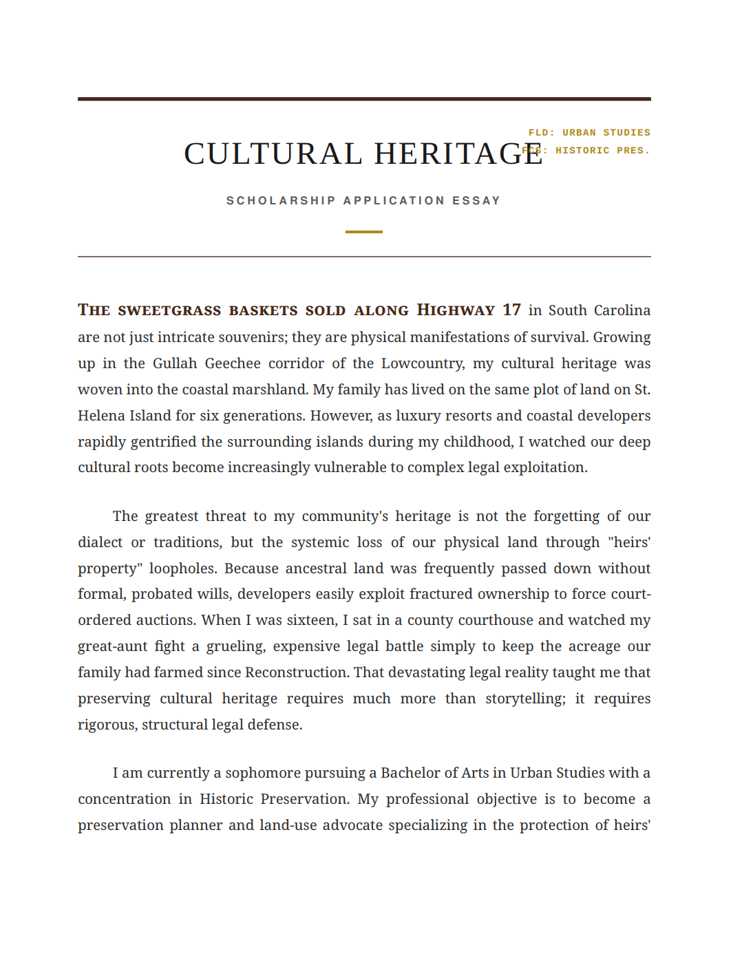 Cultural Heritage Scholarship Essay - Free AI Scholarship Essay Generator, 50+ Real Scholarship Essay Examples