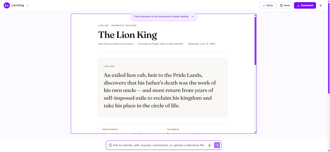 Logline Examples