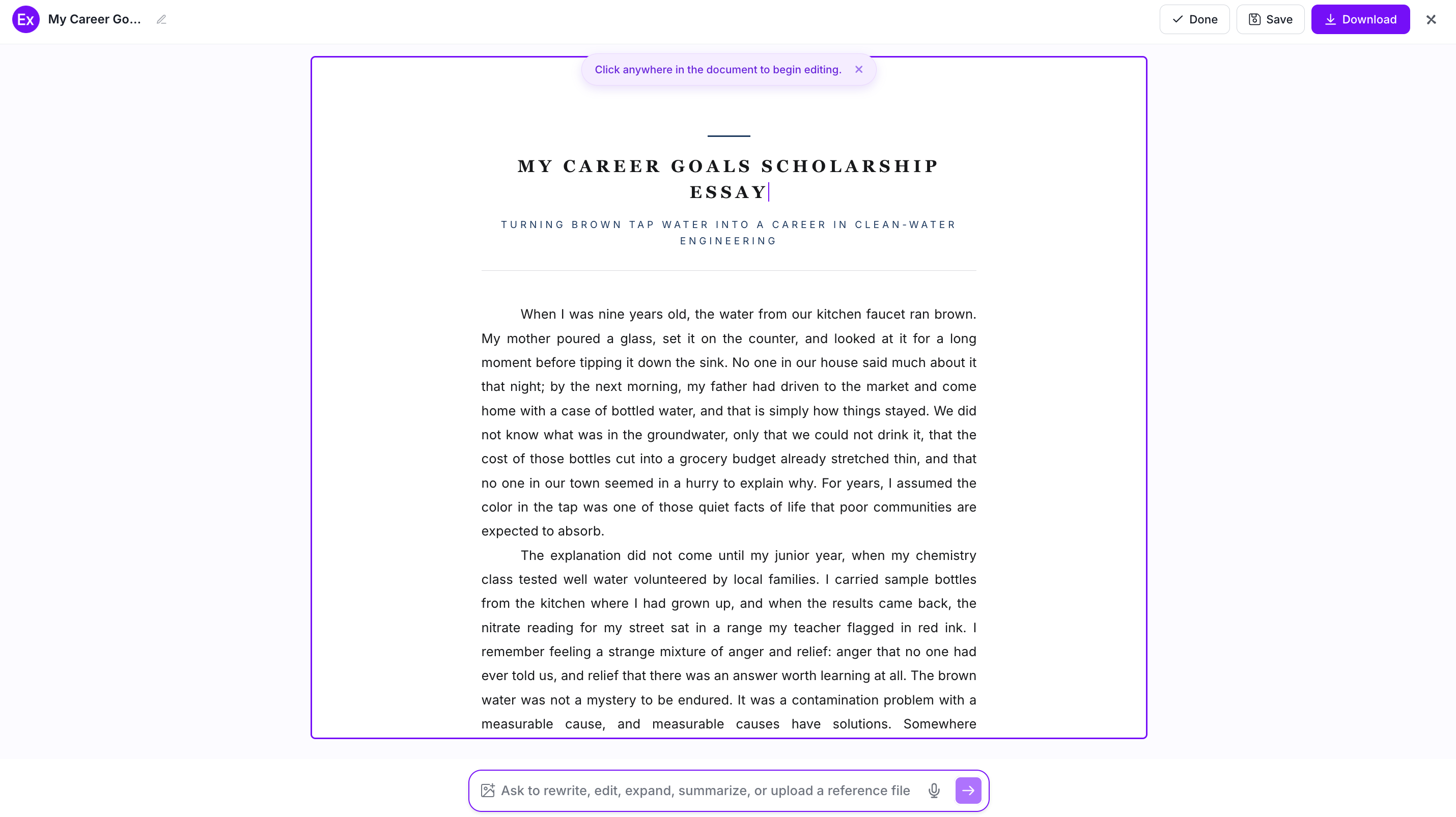 Scholarship Essay Examples