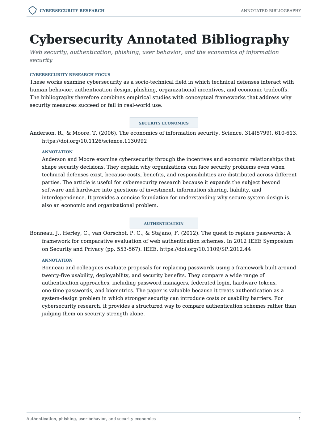 Cybersecurity Annotated Bibliography - Free AI Annotated Bibliography Generator, 50+ Real Annotated Bibliography Examples