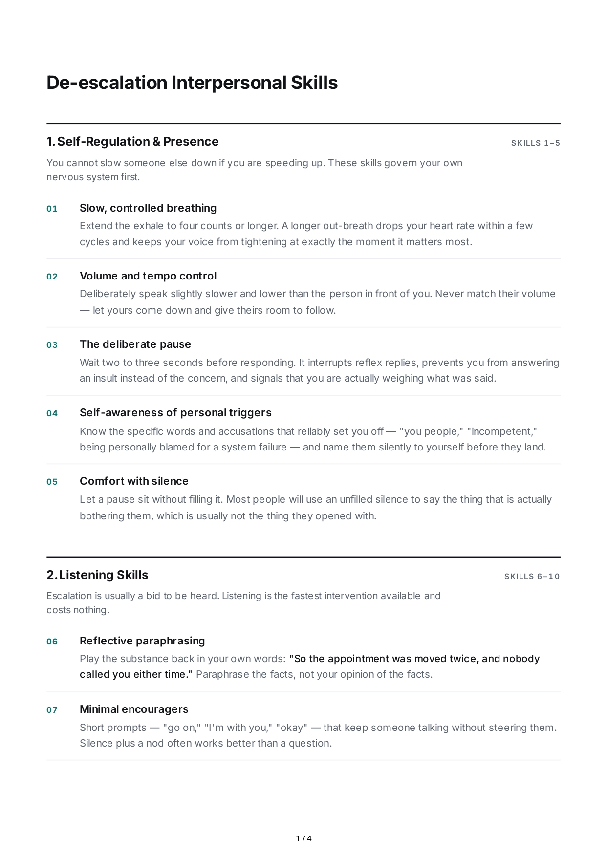 De-escalation Interpersonal Skills - Free AI Interpersonal Skills Generator, 50+ Real Interpersonal Skills Examples
