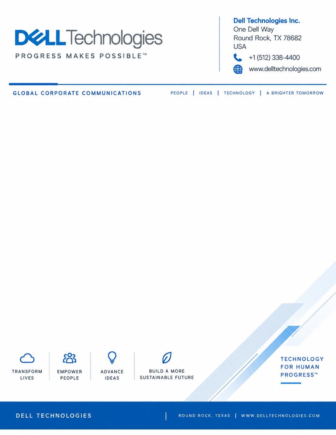Dell Technologies Letterhead - Free AI Letterhead Generator, 50+ Real Letterhead Examples