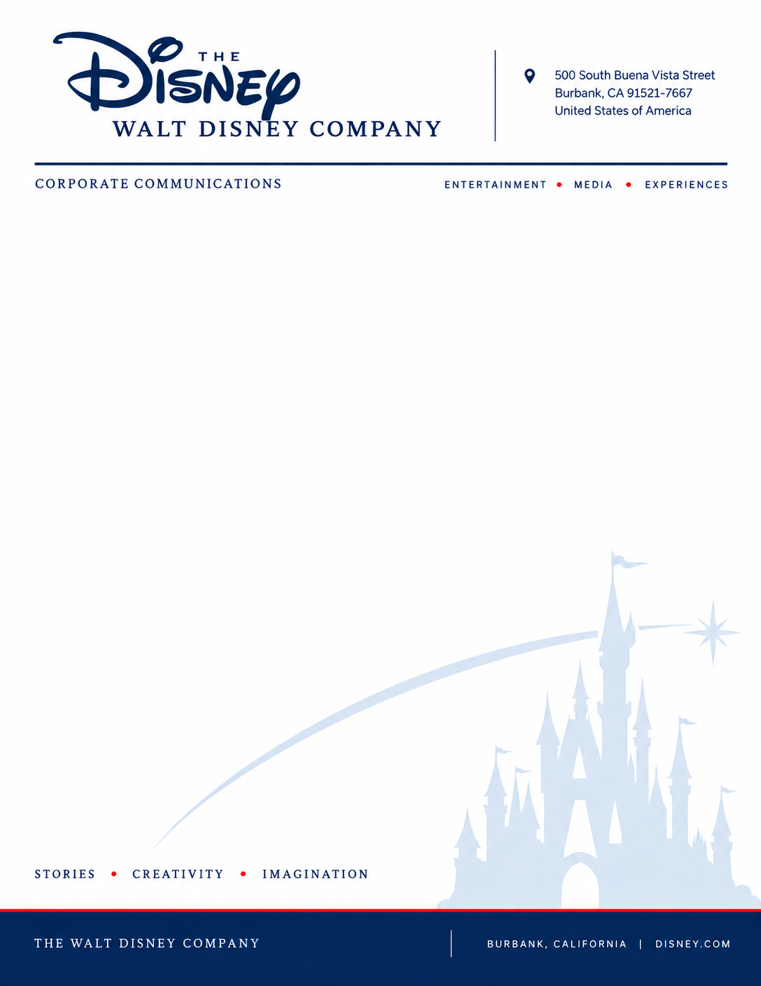 Disney Letterhead - Free AI Letterhead Generator, 50+ Real Letterhead Examples