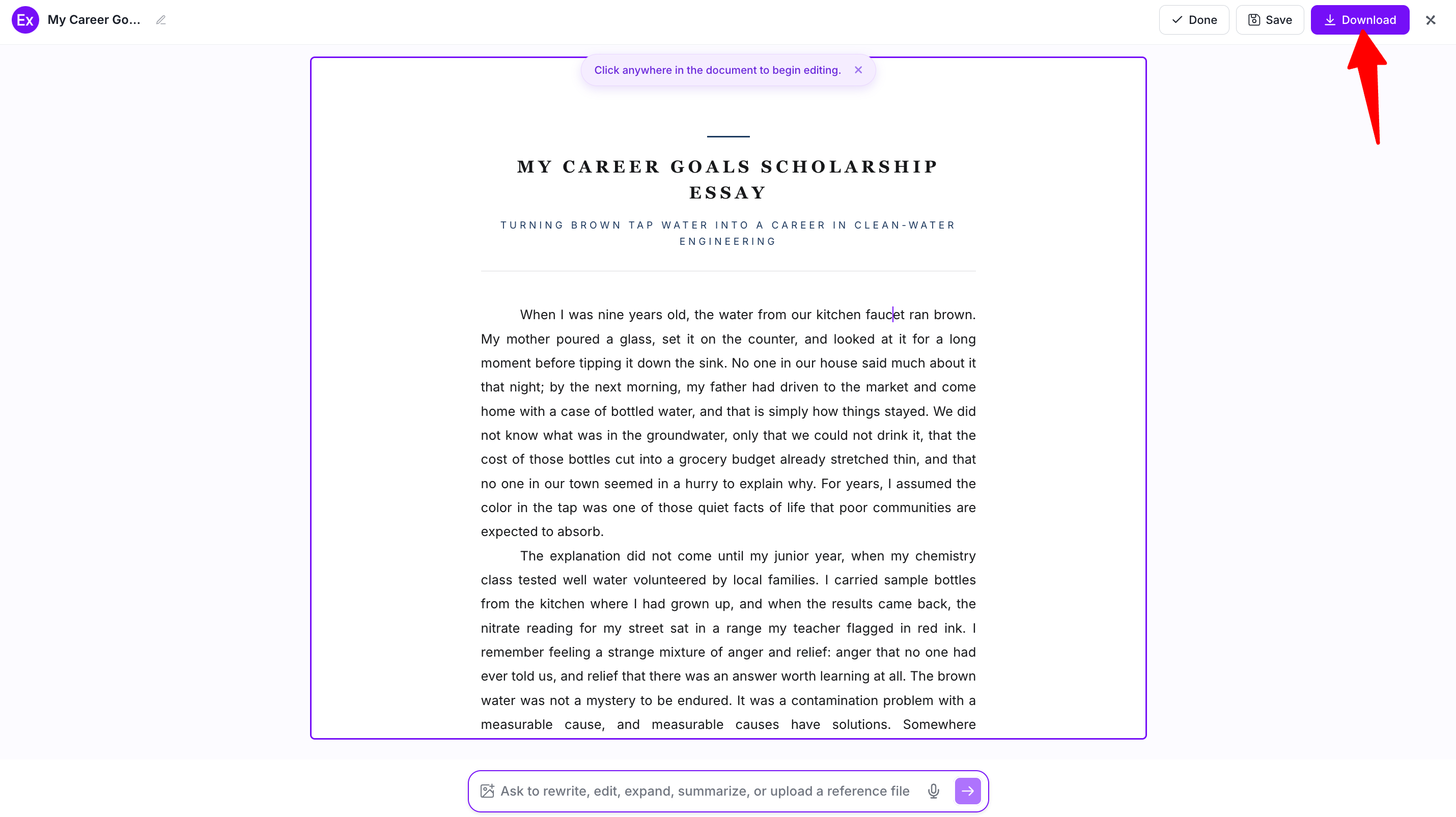 Scholarship Essay Examples