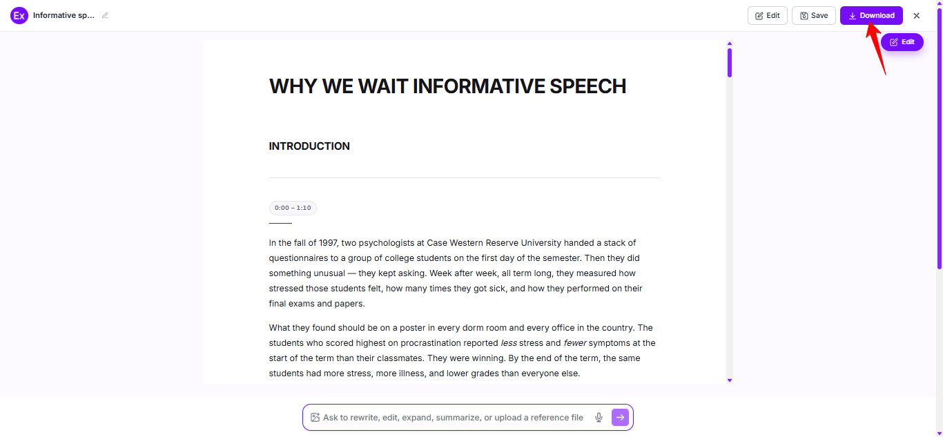 Informative Speech Examples