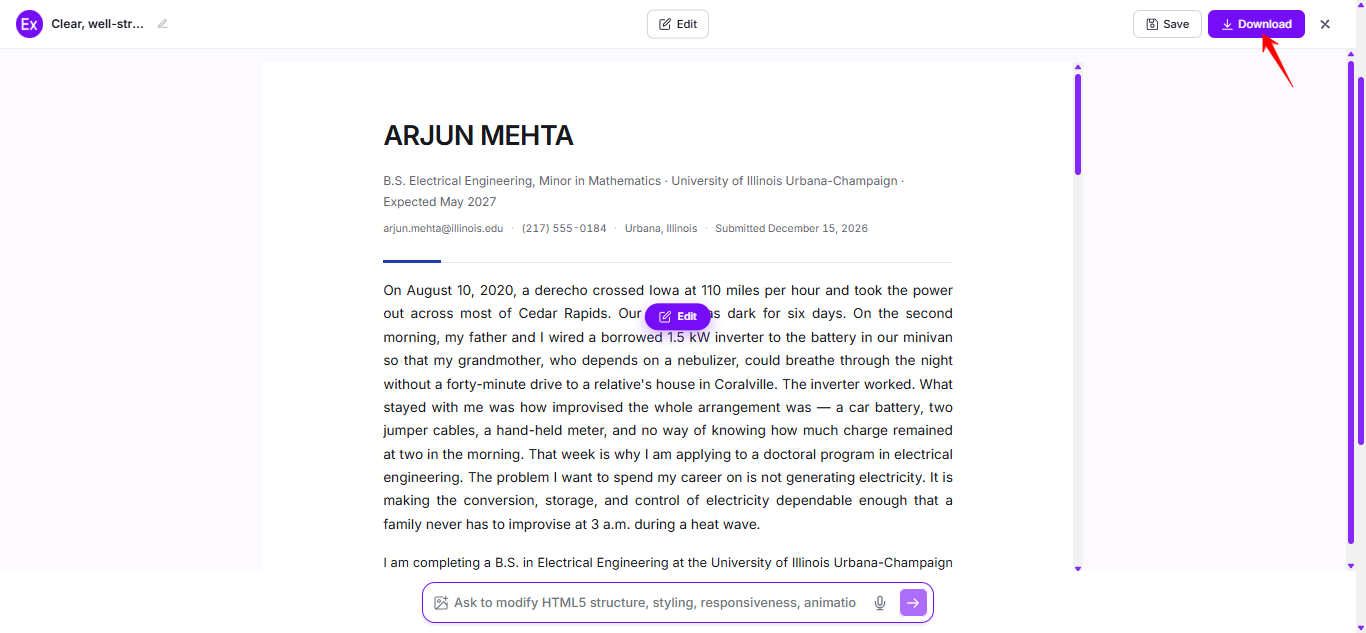 Statement Examples