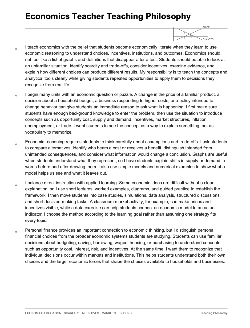 Economics Teacher Teaching Philosophy - AI Teaching Philosophy Generator, 50+ Real Teaching Philosophy Examples
